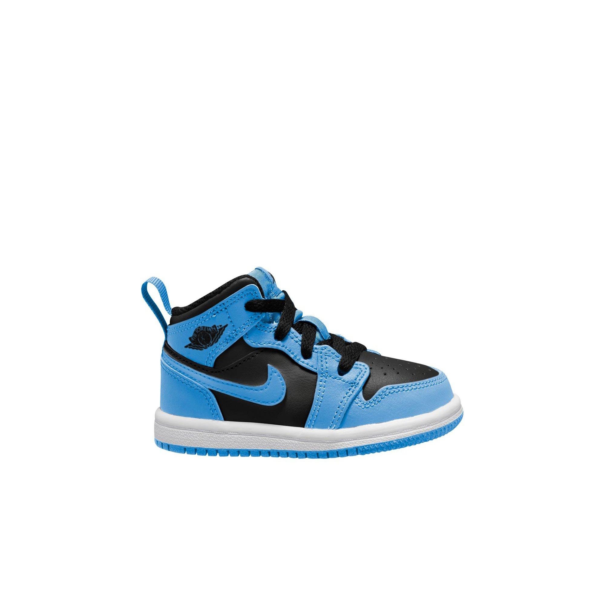 Jordan 1 Mid "University Blue/Black/White" Toddler Boys\' Shoe View 1