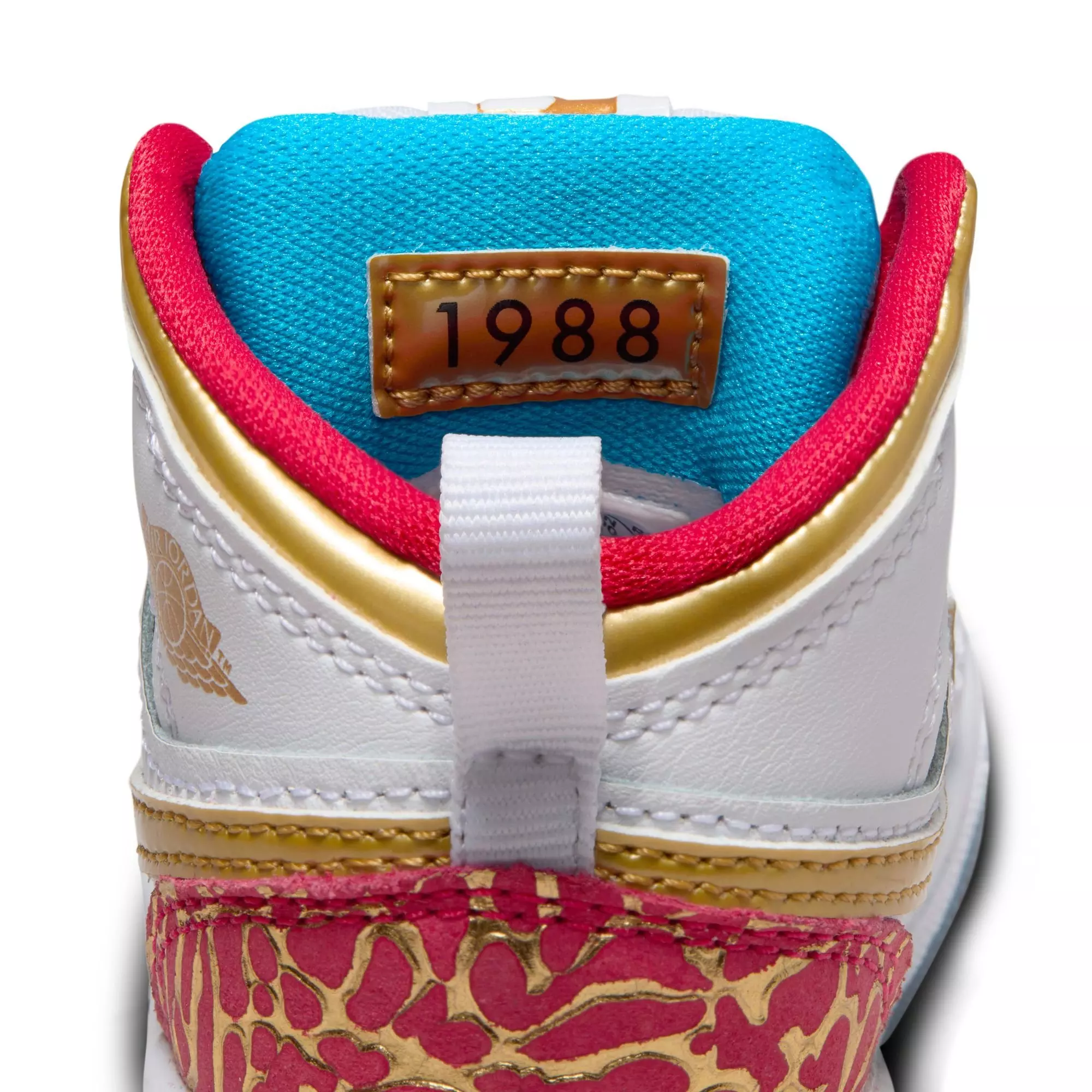 Jordan 1 Mid SS "Sneaker School" Toddler Kids' Shoe - WHITE/METALLIC GOLD/UNIVERSITY RED