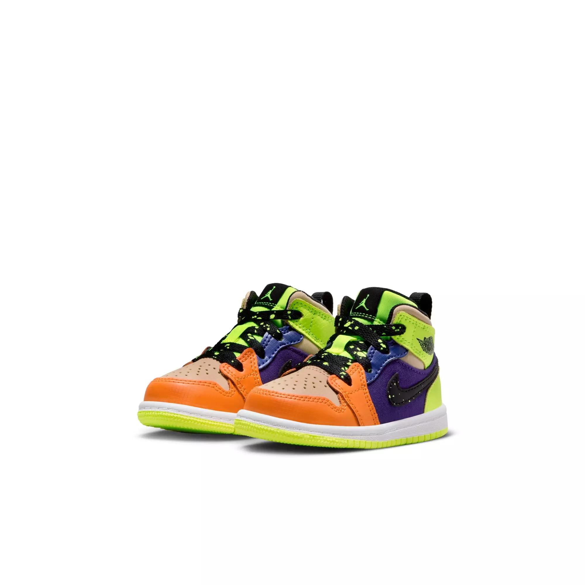 Jordan 1 Mid SE "Volt/Black/Vivid Orange" Toddler Kids' Shoe - VOLT/BLACK/VIVID ORANGE