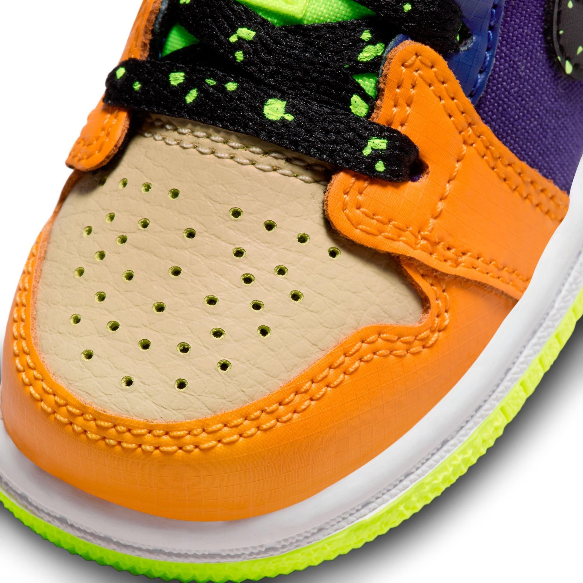Jordan 1 Mid SE "Volt/Black/Vivid Orange" Toddler Kids' Shoe - VOLT/BLACK/VIVID ORANGE Thumbnail View 4