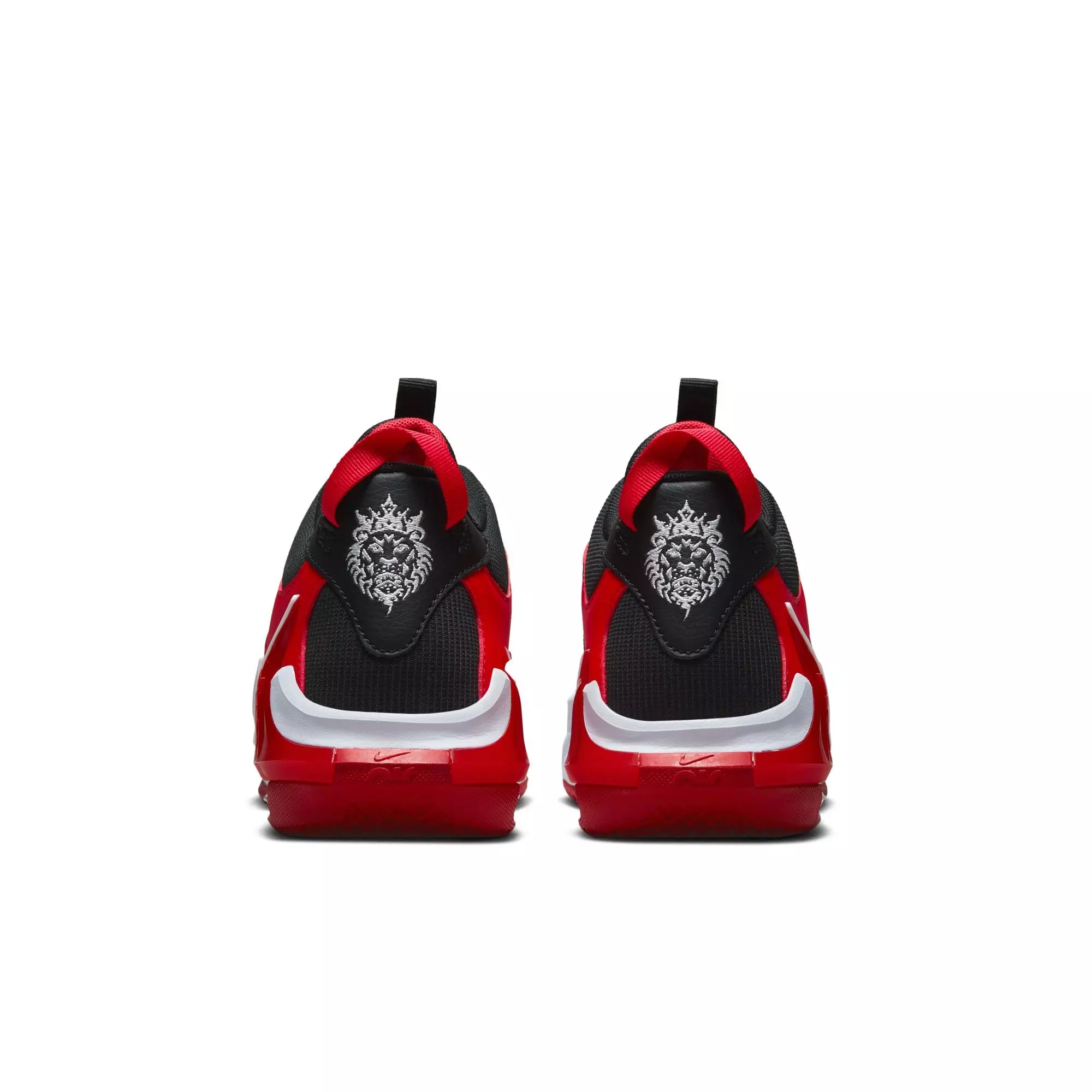 Nike LeBron Witness 7 "Black/White/University Red" Grade School Boys' Basketball Shoe - BLACK/RED