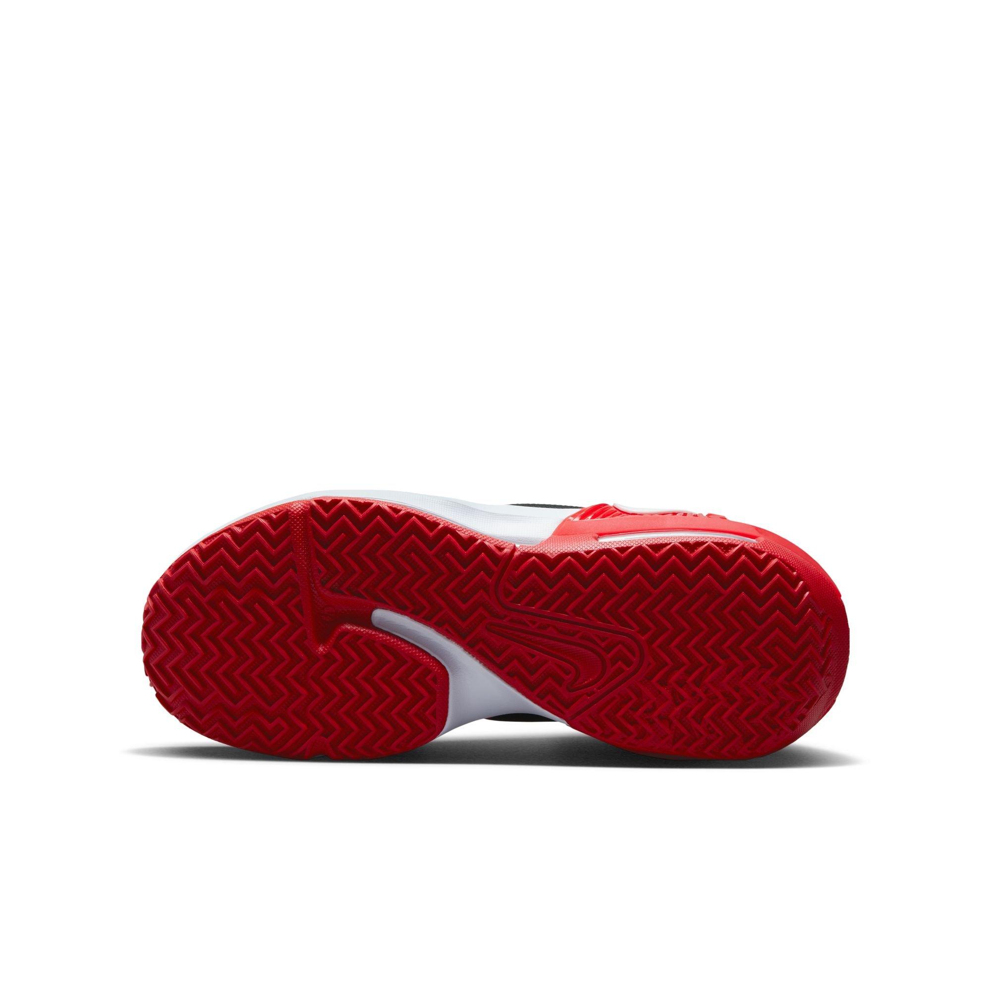 Nike LeBron Witness 7 "Black/White/University Red" Grade School Boys' Basketball Shoe - BLACK/RED Thumbnail View 10