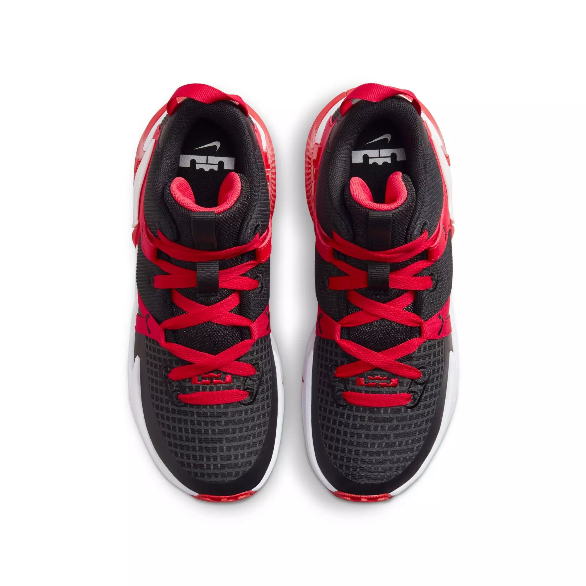 Nike LeBron Witness 7 "Black/White/University Red" Grade School Boys' Basketball Shoe - BLACK/RED