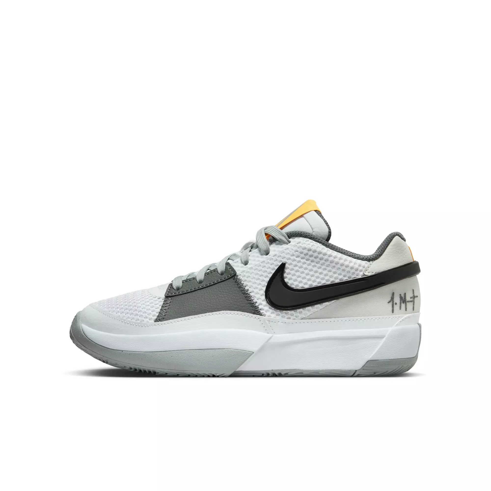 Nike Ja 1 "Light Smoke Grey" Grade School Kids' Basketball Shoe - WHITE/SMOKE GREY/BLACK