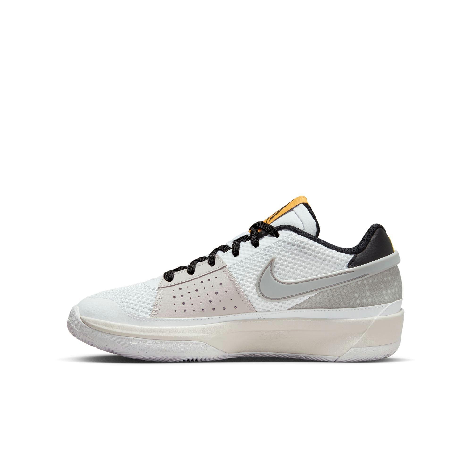 Nike Ja 1 "Light Smoke Grey" Grade School Kids' Basketball Shoe - WHITE/SMOKE GREY/BLACK Thumbnail View 9