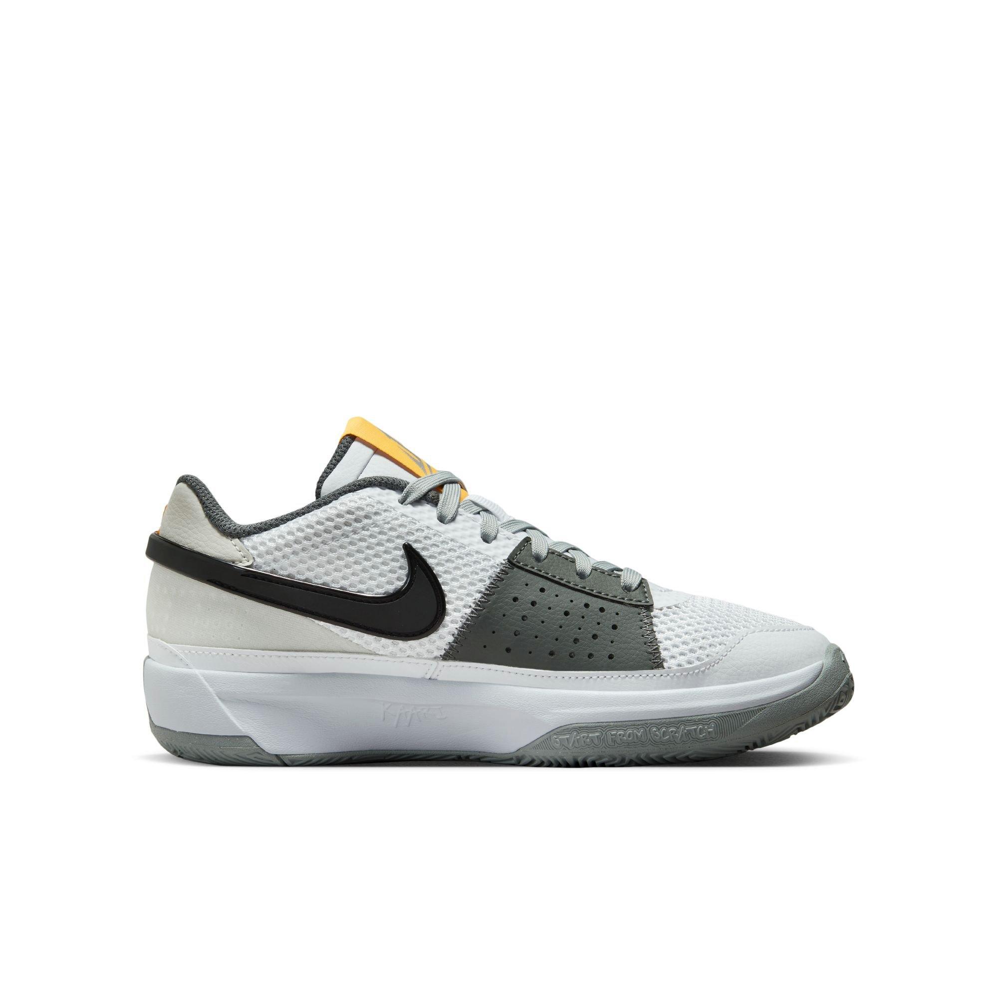 Nike Ja 1 "Light Smoke Grey" Grade School Kids' Basketball Shoe - WHITE/SMOKE GREY/BLACK Thumbnail View 2
