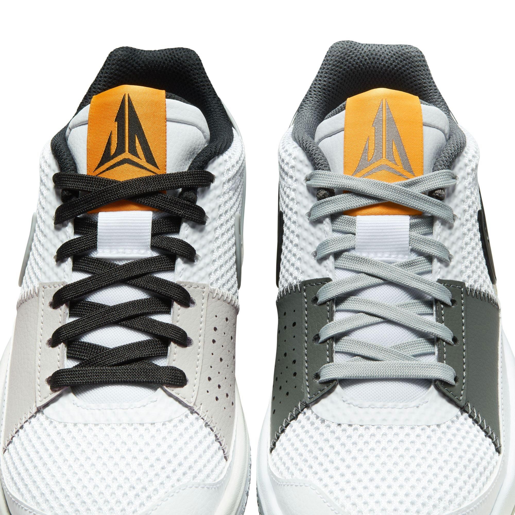 Nike Ja 1 "Light Smoke Grey" Grade School Kids' Basketball Shoe - WHITE/SMOKE GREY/BLACK Thumbnail View 4