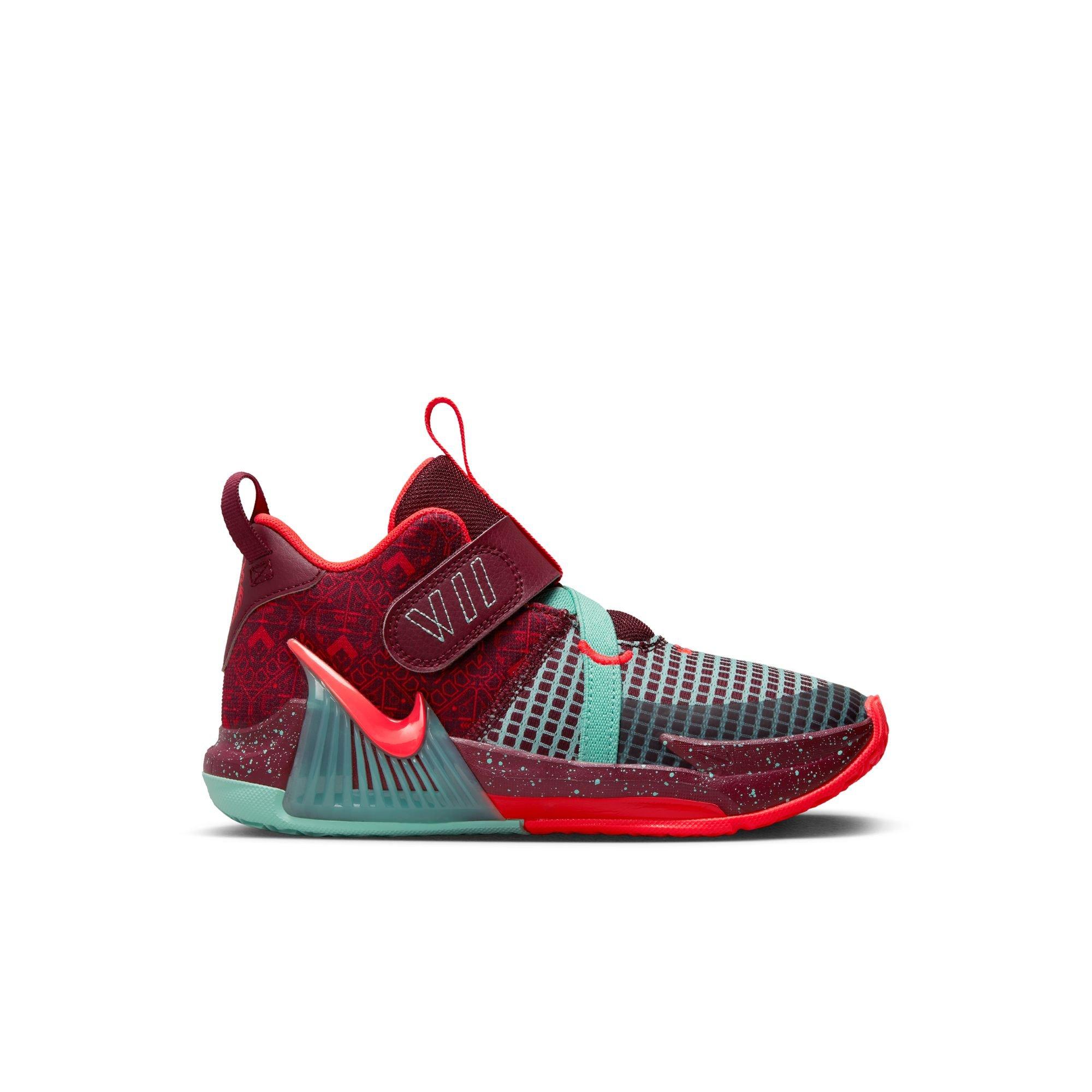 Nike LeBron Witness 7 SE "Night Maroon/Bright Crimson/Emerald Rise" Preschool Boys' Shoe - RED/BLACK Thumbnail View 1