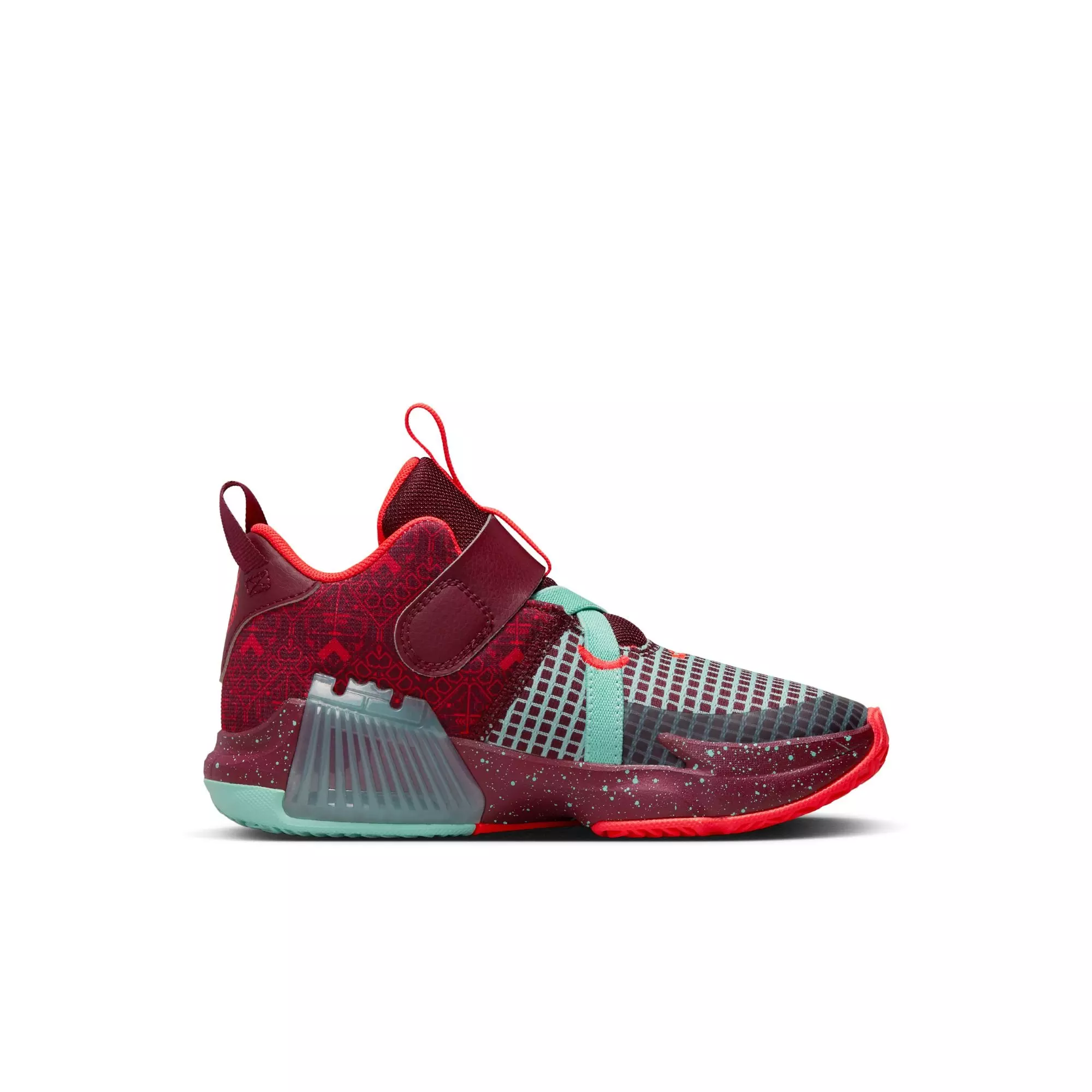Nike LeBron Witness 7 SE "Night Maroon/Bright Crimson/Emerald Rise" Preschool Boys' Shoe - RED/BLACK
