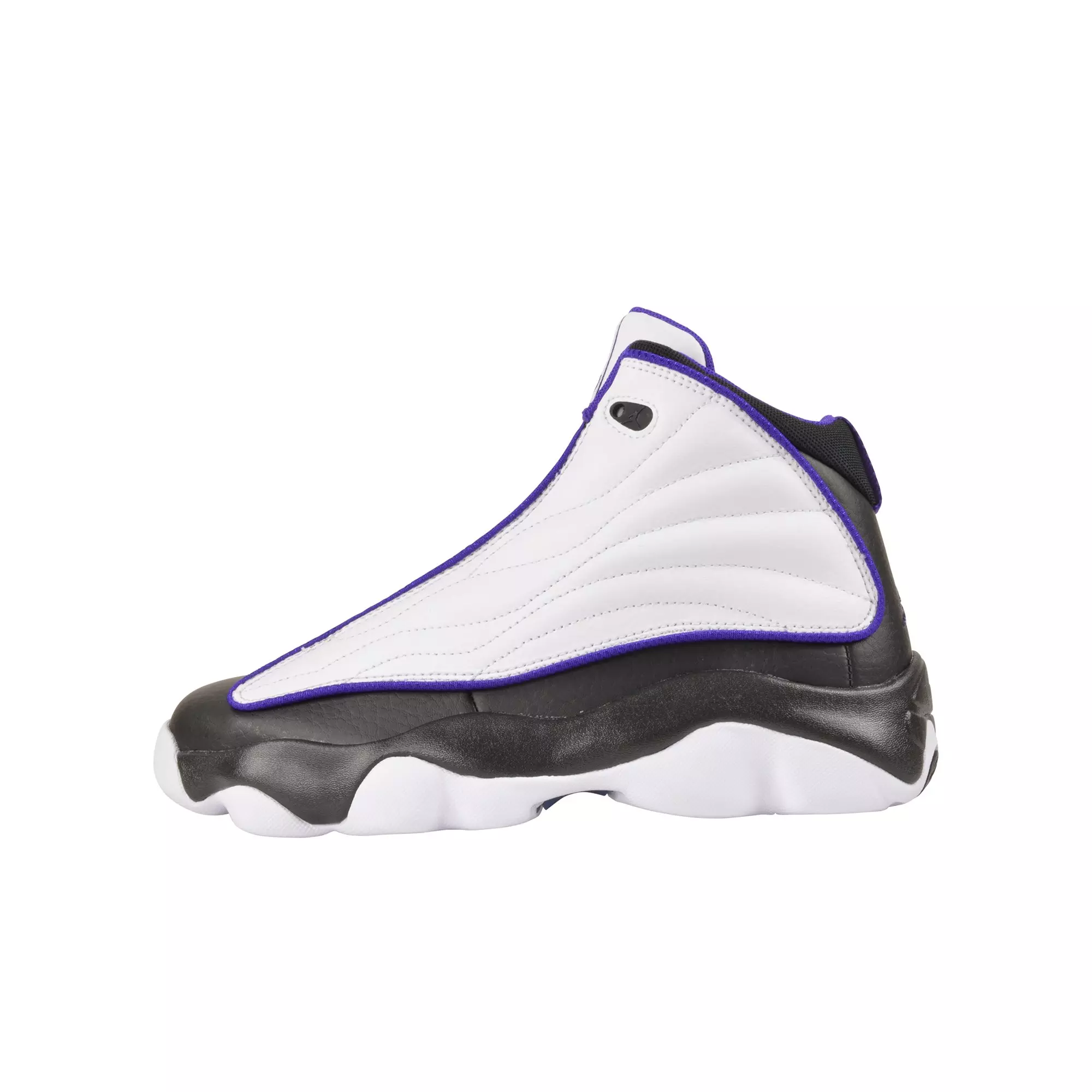 Jordan Pro Strong "White/Electro Purple/Black" Grade School Boys' Shoe - WHITE/PURPLE