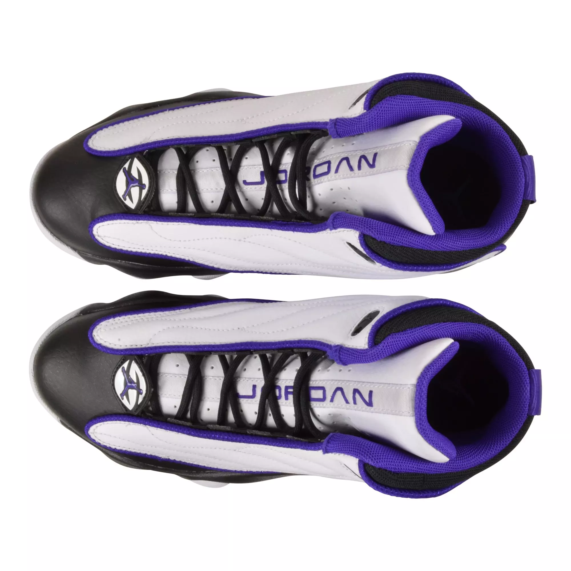 Jordan Pro Strong "White/Electro Purple/Black" Grade School Boys' Shoe - WHITE/PURPLE