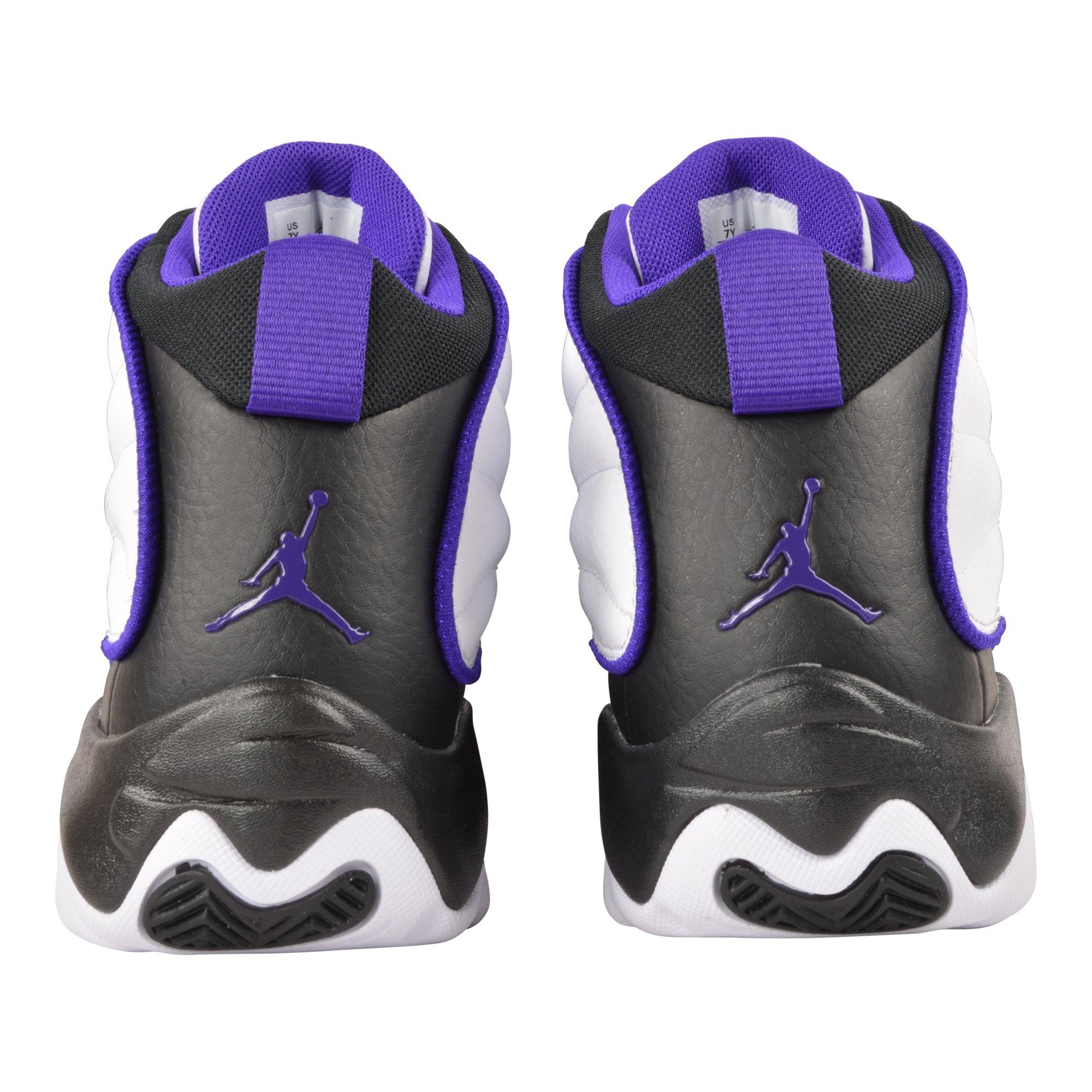 Jordan Pro Strong Grade School Boys' "White/Electro Purple/Black" Shoe