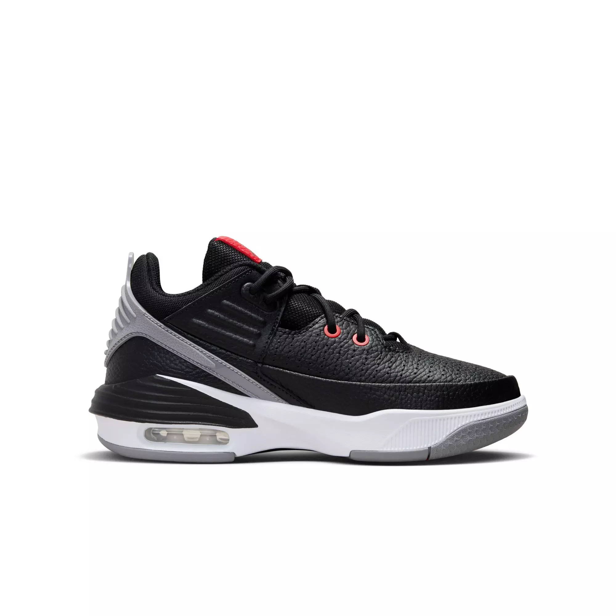 Jordan Max Aura 5 "Black/University Red/White/Cement Grey" Grade School Boys' Shoe - BLACK/GREY