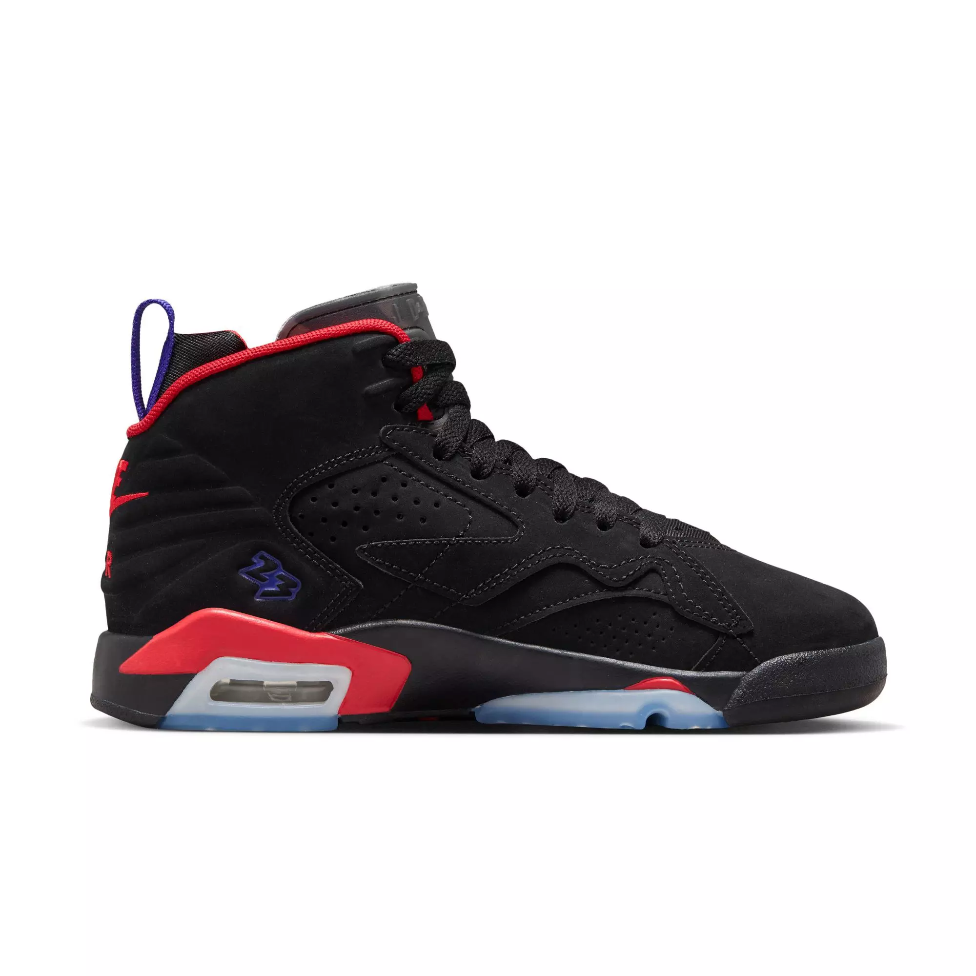 Jordan MVP "Black/Dark Concord/University Red/Anthracite" Grade School Boys' Shoe - BLACK/PURPLE