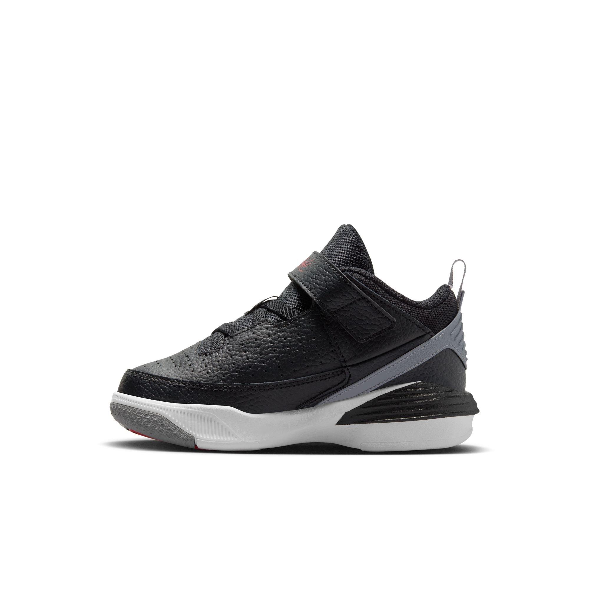 Jordan Max Aura 5 "Black/University Red/White/Cement Grey" Preschool Boys' Shoe - BLACK/GREY Thumbnail View 4