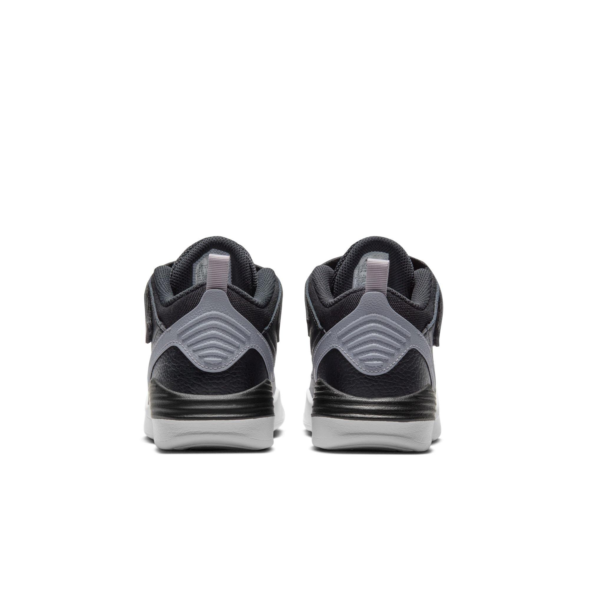 Jordan Max Aura 5 "Black/University Red/White/Cement Grey" Preschool Boys' Shoe - BLACK/GREY Thumbnail View 6