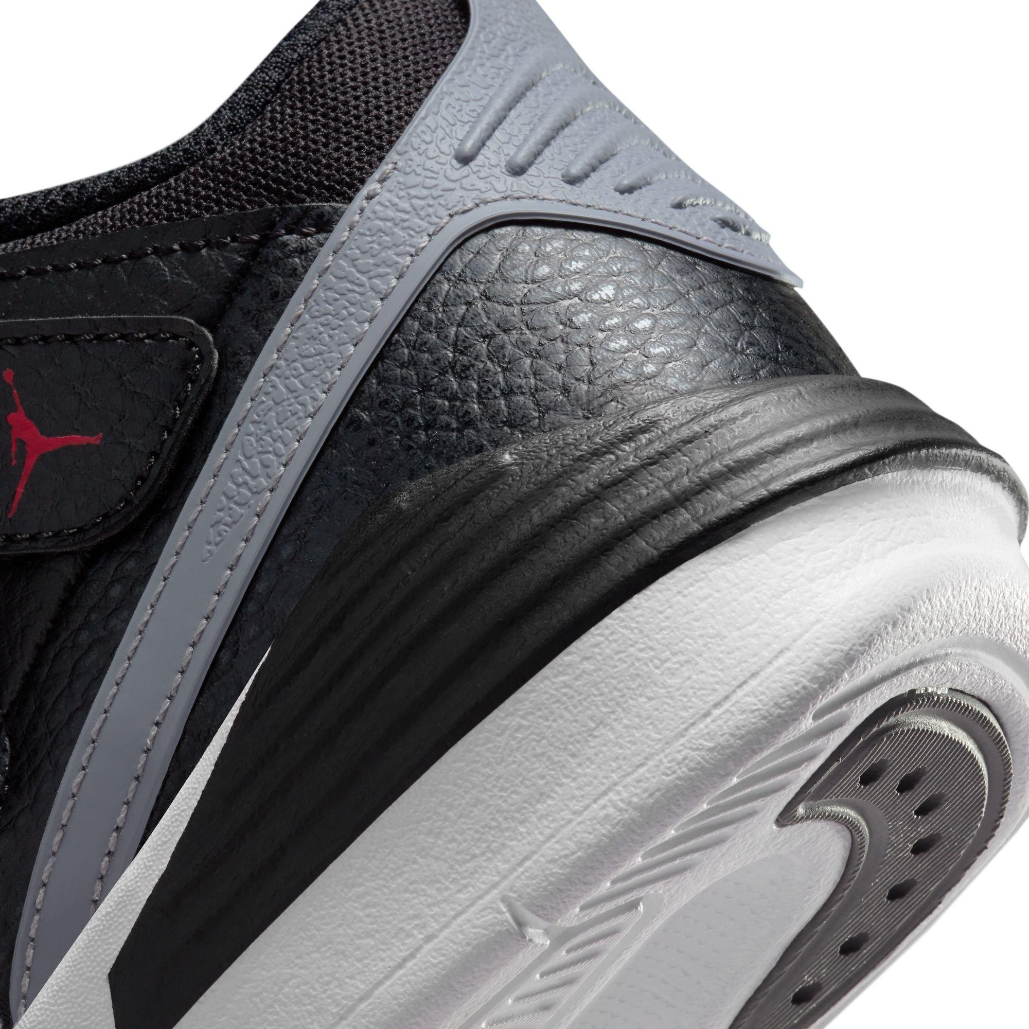 Jordan Max Aura 5 "Black/University Red/White/Cement Grey" Preschool Boys' Shoe - BLACK/GREY Thumbnail View 10