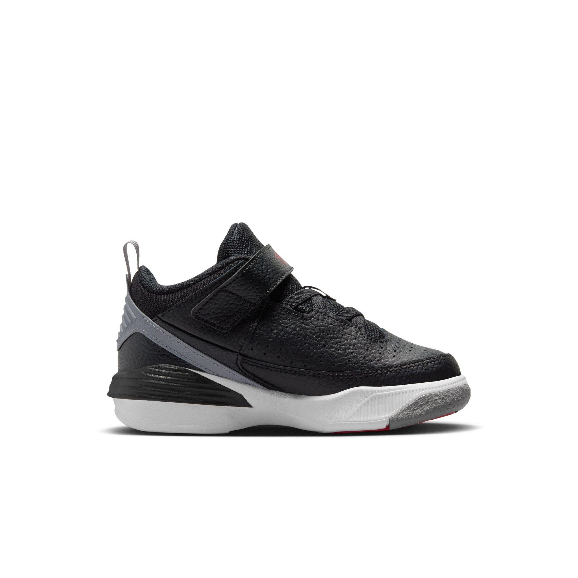 Jordan Max Aura 5 "Black/University Red/White/Cement Grey" Preschool Boys' Shoe - BLACK/GREY Thumbnail View 2