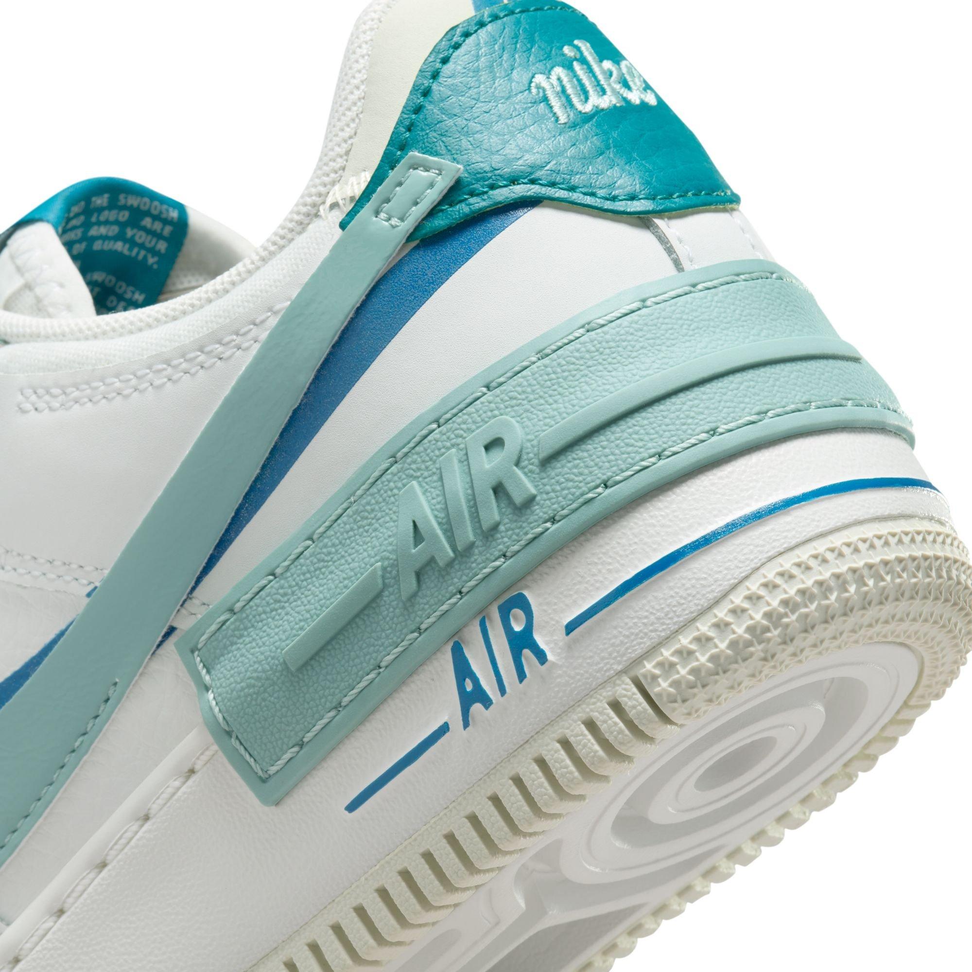 Nike Air Force 1 Shadow Summit White/Blue Women's Shoes, White/Green, Size: 8