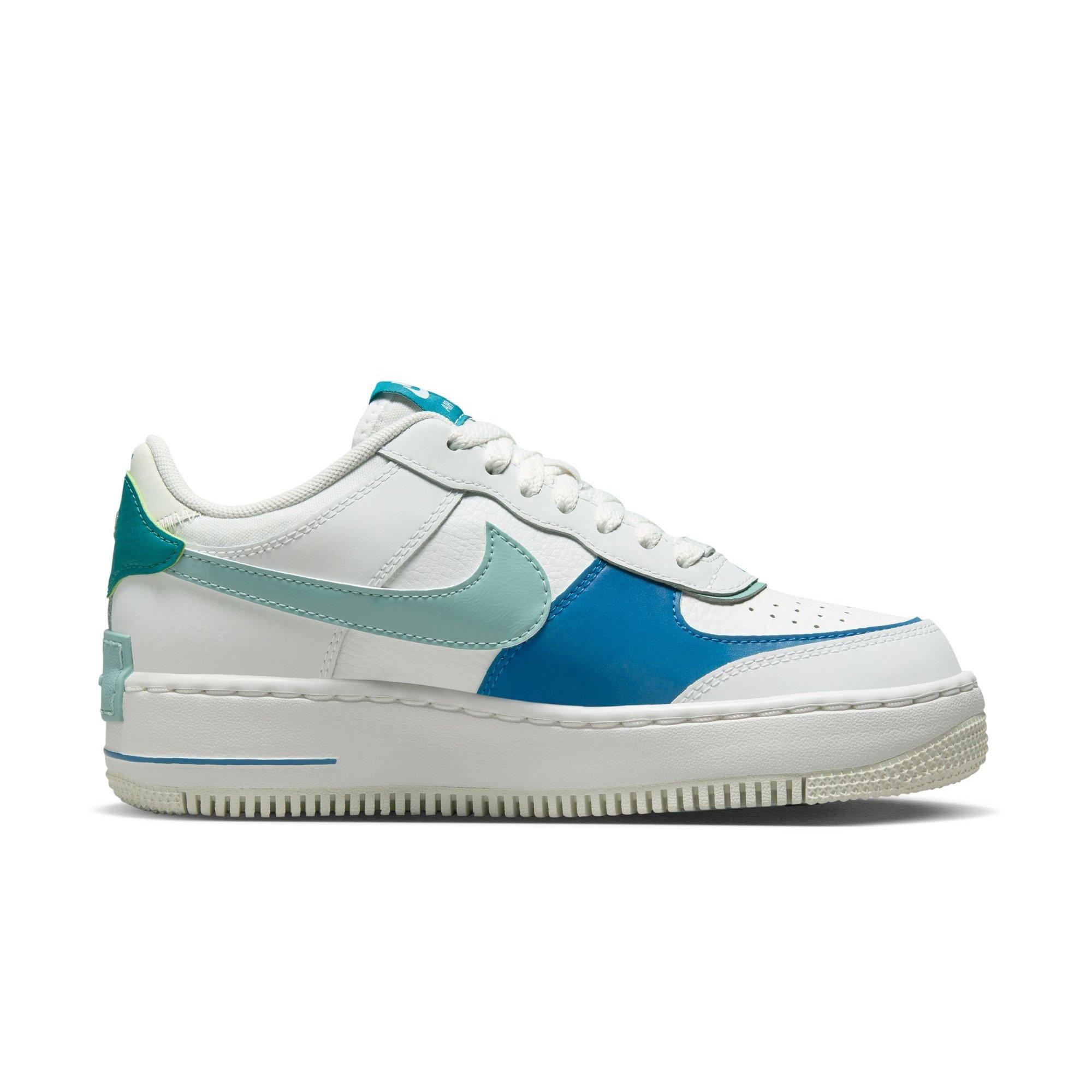 Nike Air Force 1 Shadow Summit White/Blue Women's Shoes, White/Green, Size: 8