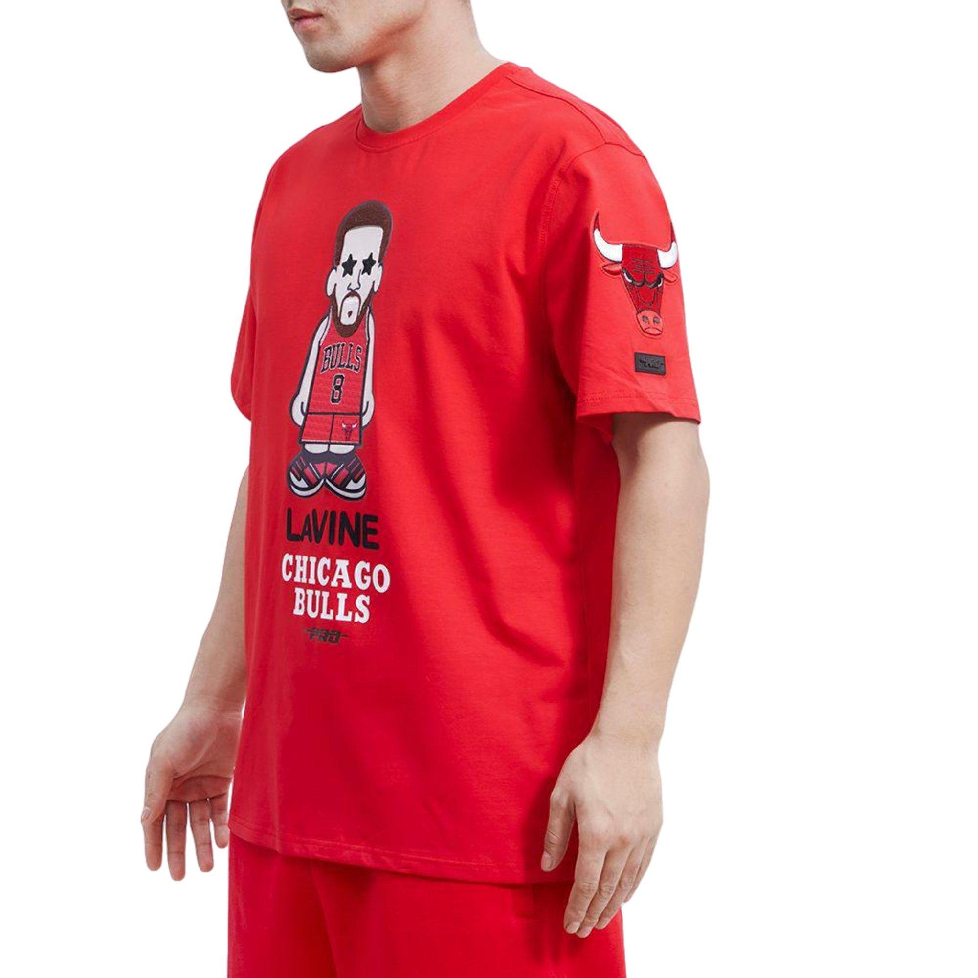 Pro Standard Men's Zach Lavine Chicago Bulls Avatar Tee - RED Thumbnail View 3