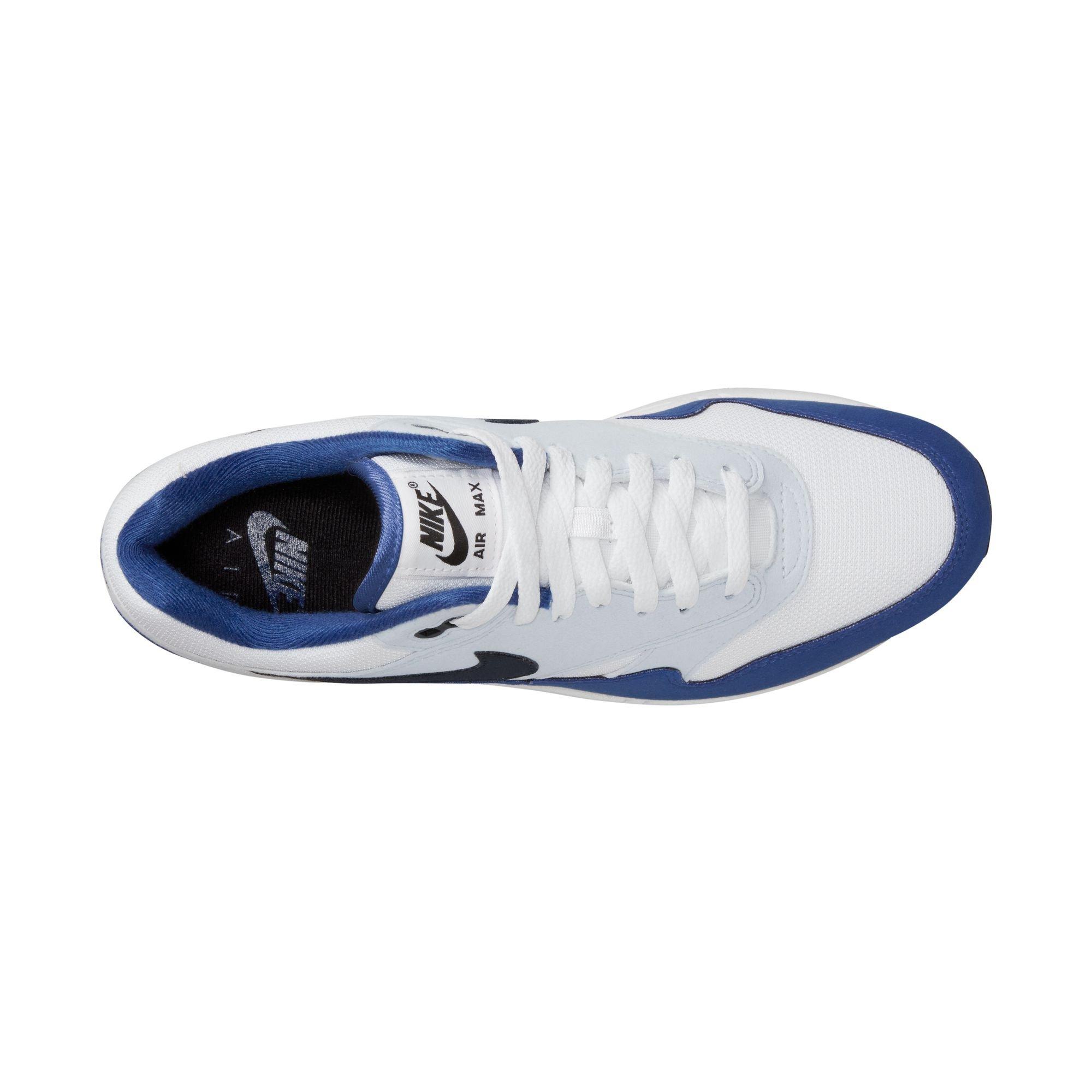 Nike Air Max 1 "Deep Royal Blue" Men's Shoe - WHITE/BLACK/DEEP ROYAL BLUE Thumbnail View 12