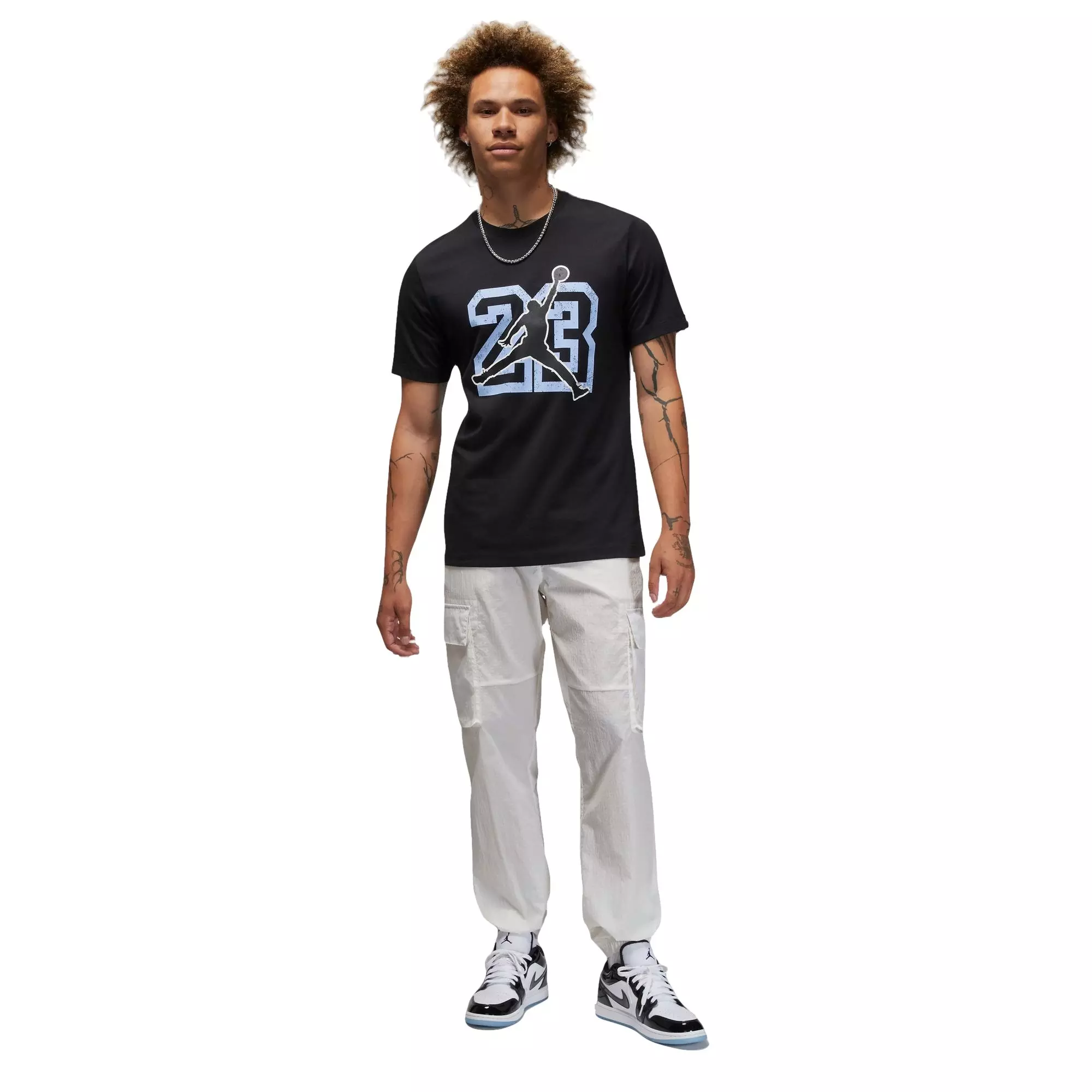 Jordan Men's Flight Essentials Tee-Black/Blue - BLACK/BLUE