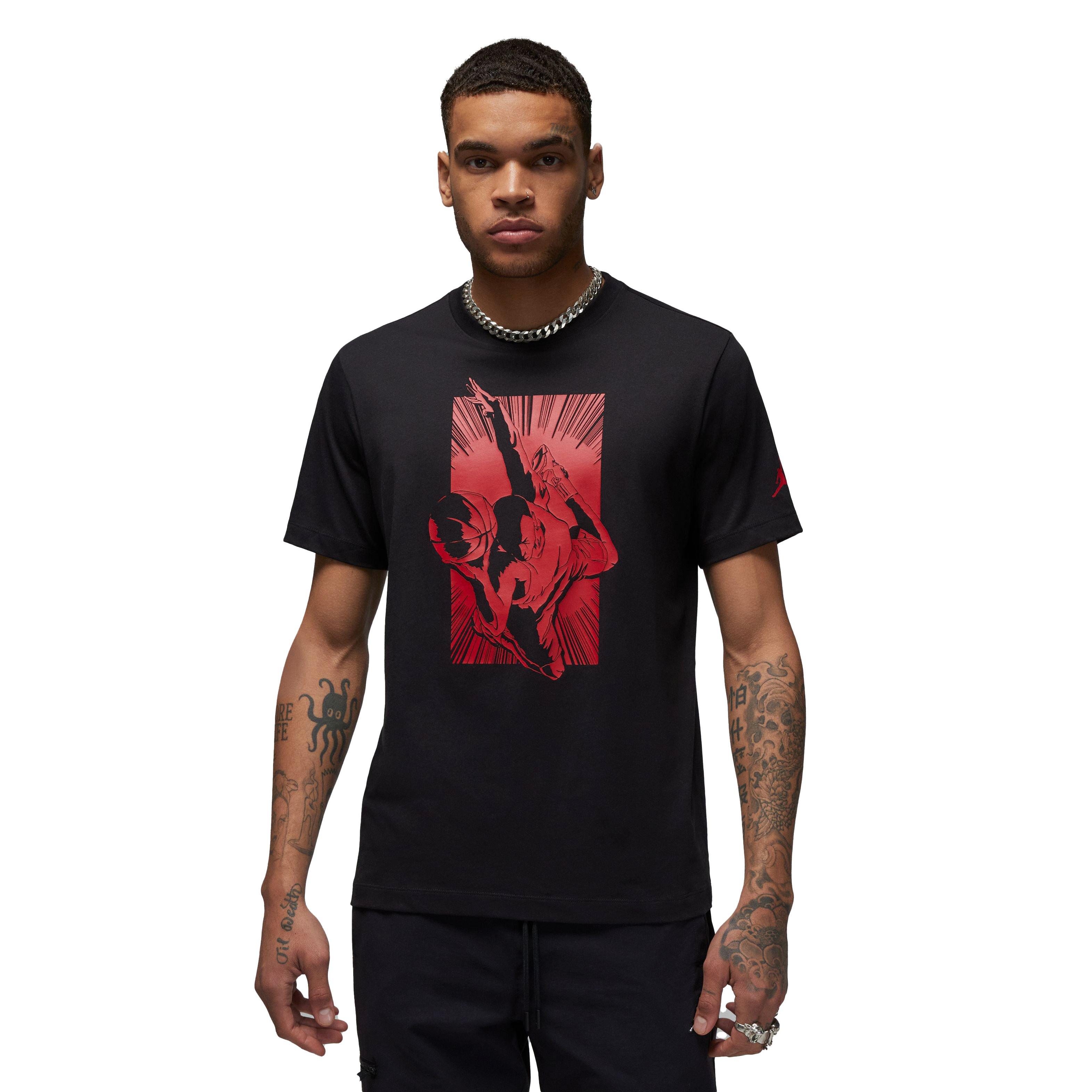 Jordan Men's Brand Graphic Crewneck Tee - Black/Red - BLACK/RED Thumbnail View 1