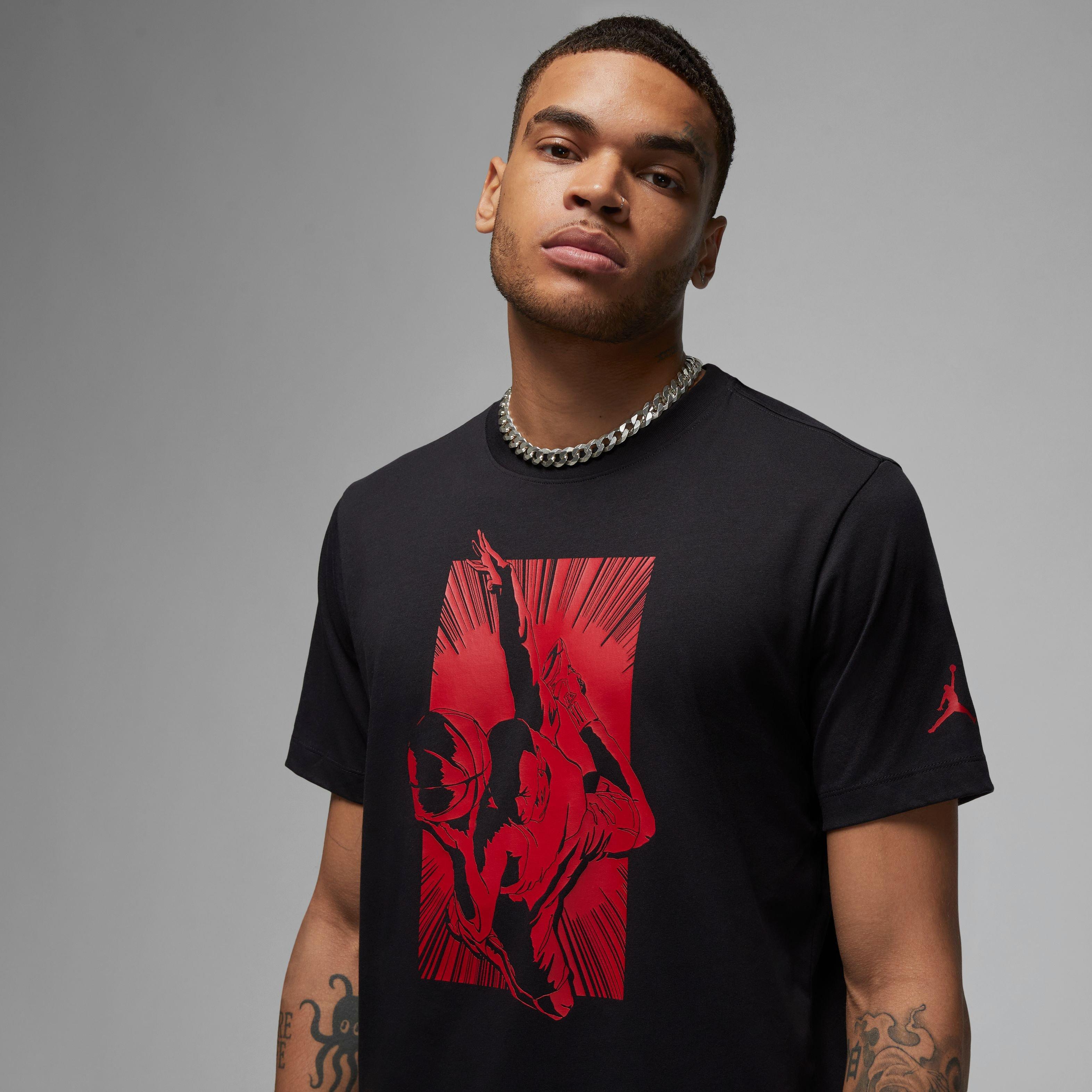 Jordan Men's Brand Graphic Crewneck Tee - Black/Red - BLACK/RED Thumbnail View 5