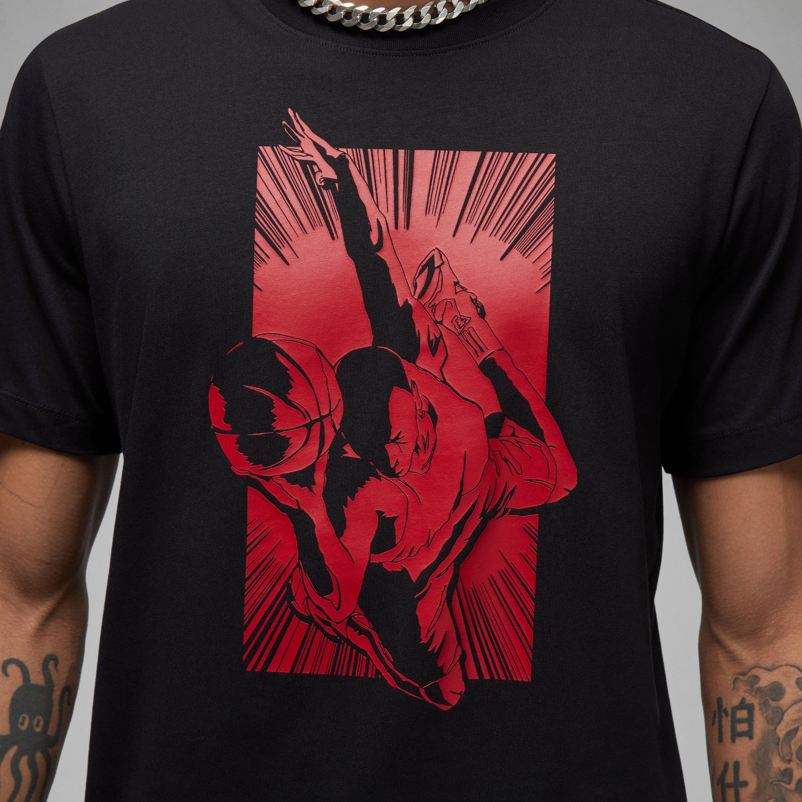 Jordan Men's Brand Graphic Crewneck Tee - Black/Red - BLACK/RED Thumbnail View 8