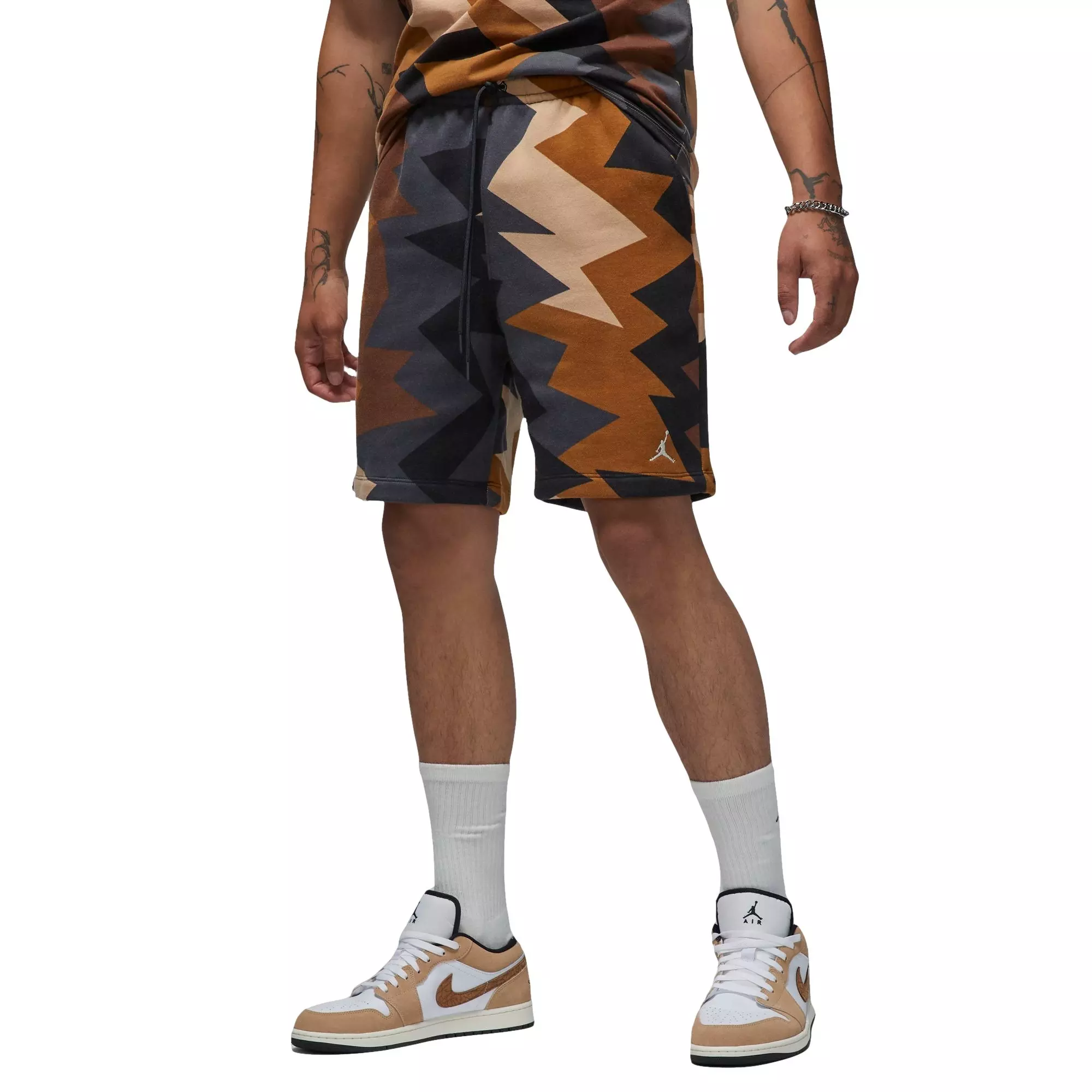 Jordan Men's MVP Flight All Over Print Shorts-Tan - TAN