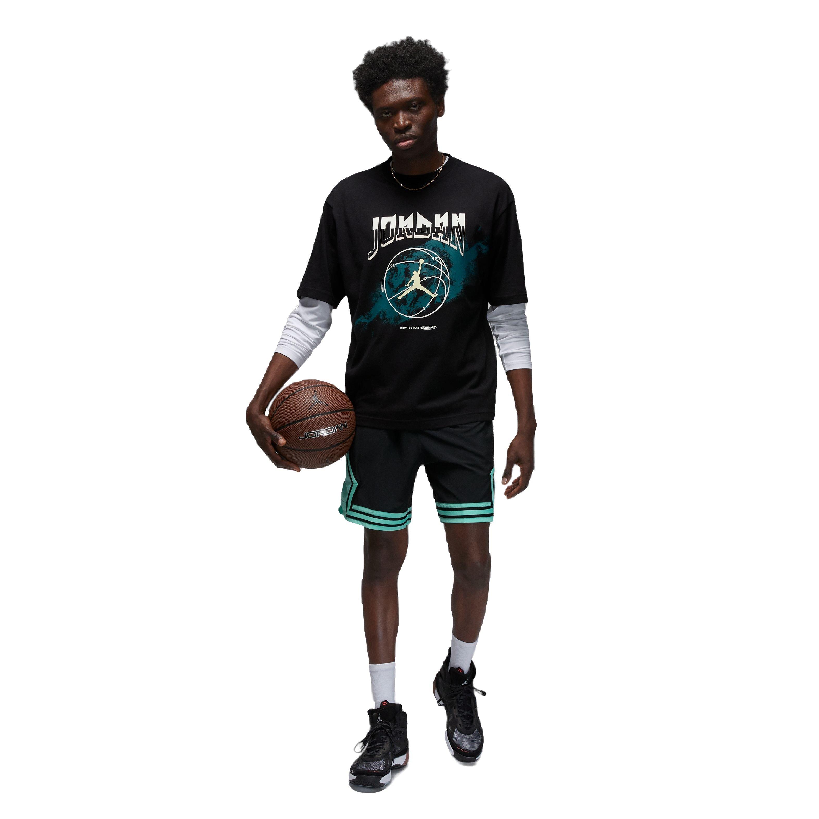 Jordan Men's Dri-FIT Sport Woven Diamond Shorts - BLACK/TEAL Thumbnail View 6