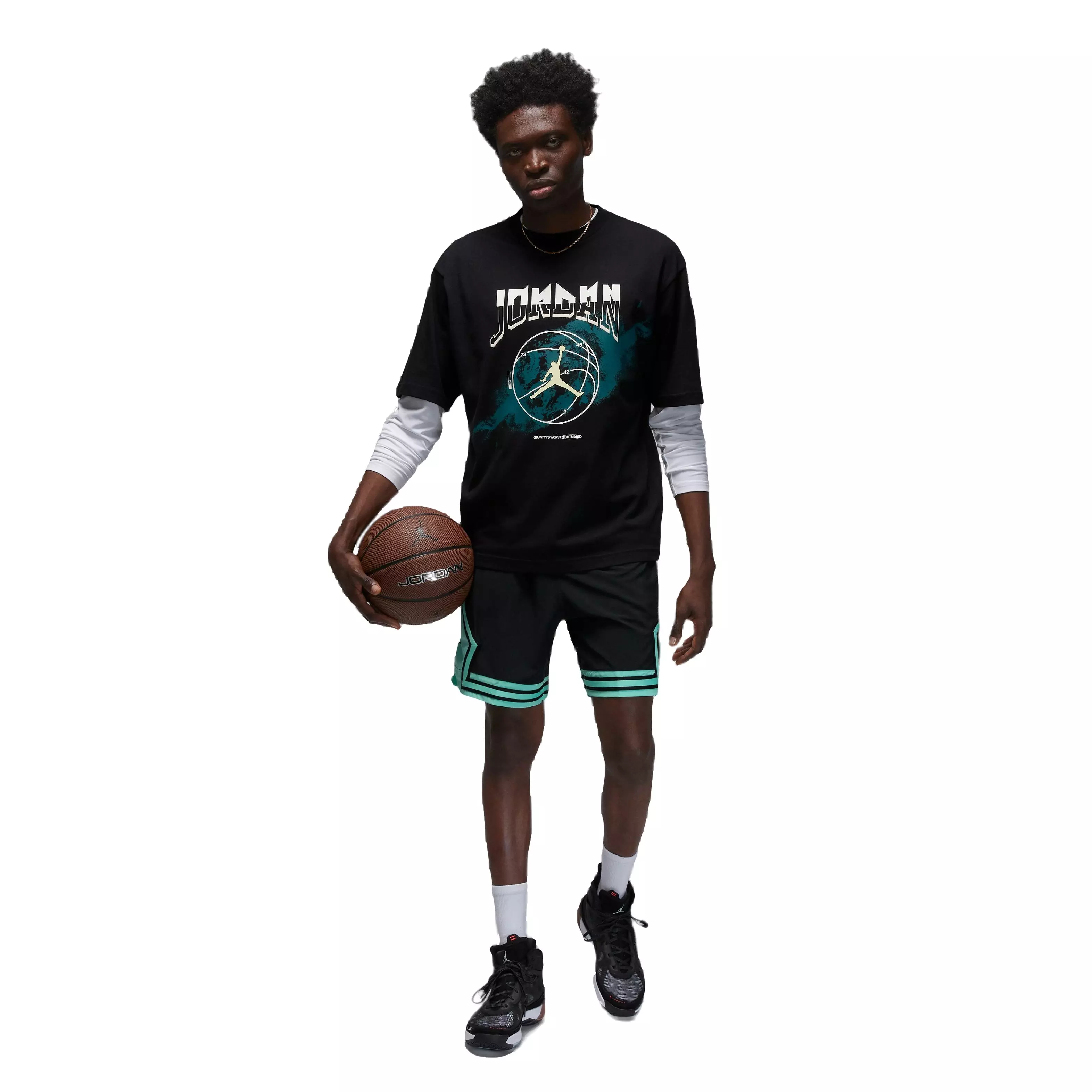 Jordan Men's Dri-FIT Sport Woven Diamond Shorts - BLACK/TEAL