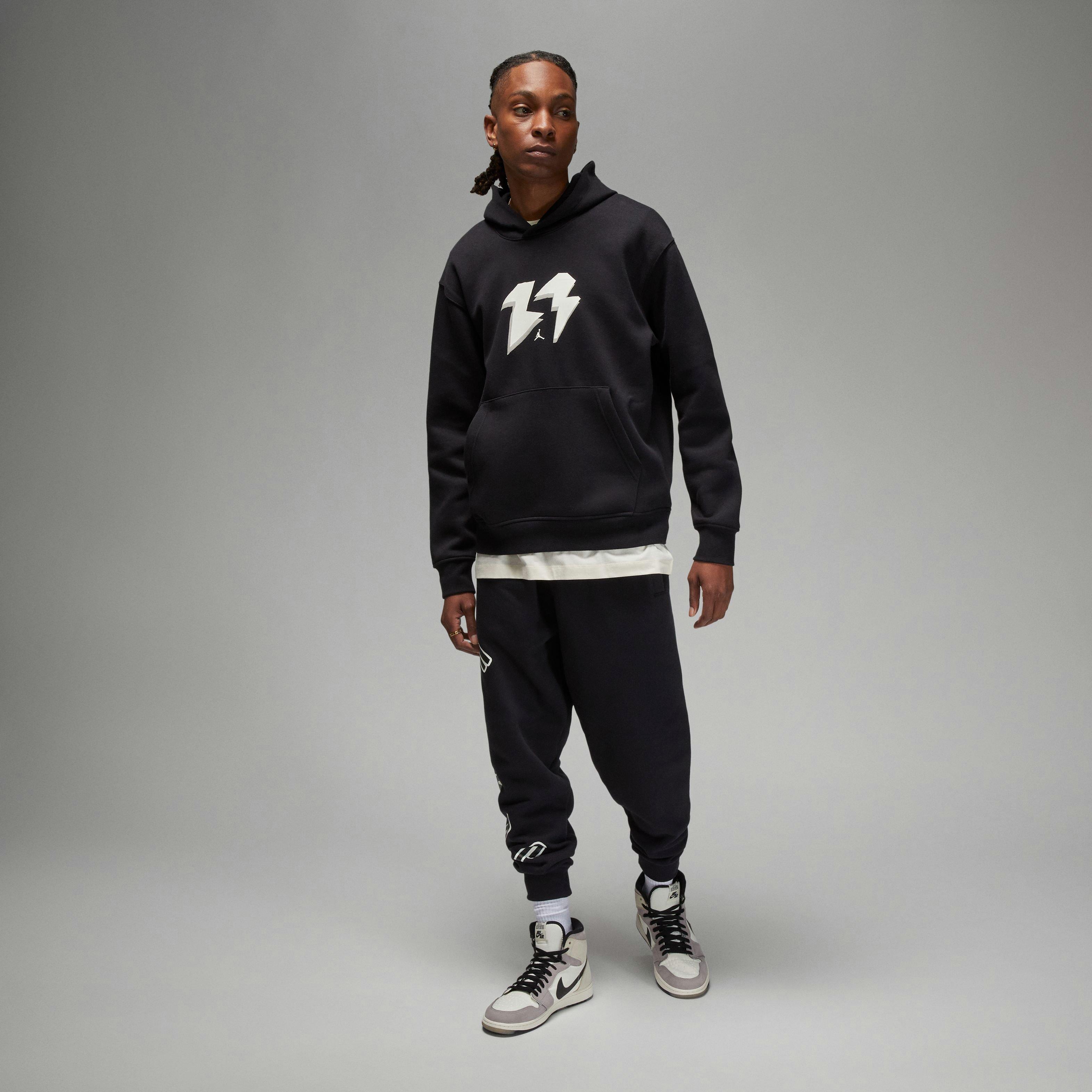 Jordan Men's Flight MVP Pullover Hoodie-Black/Tan - BLACK/TAN Thumbnail View 7