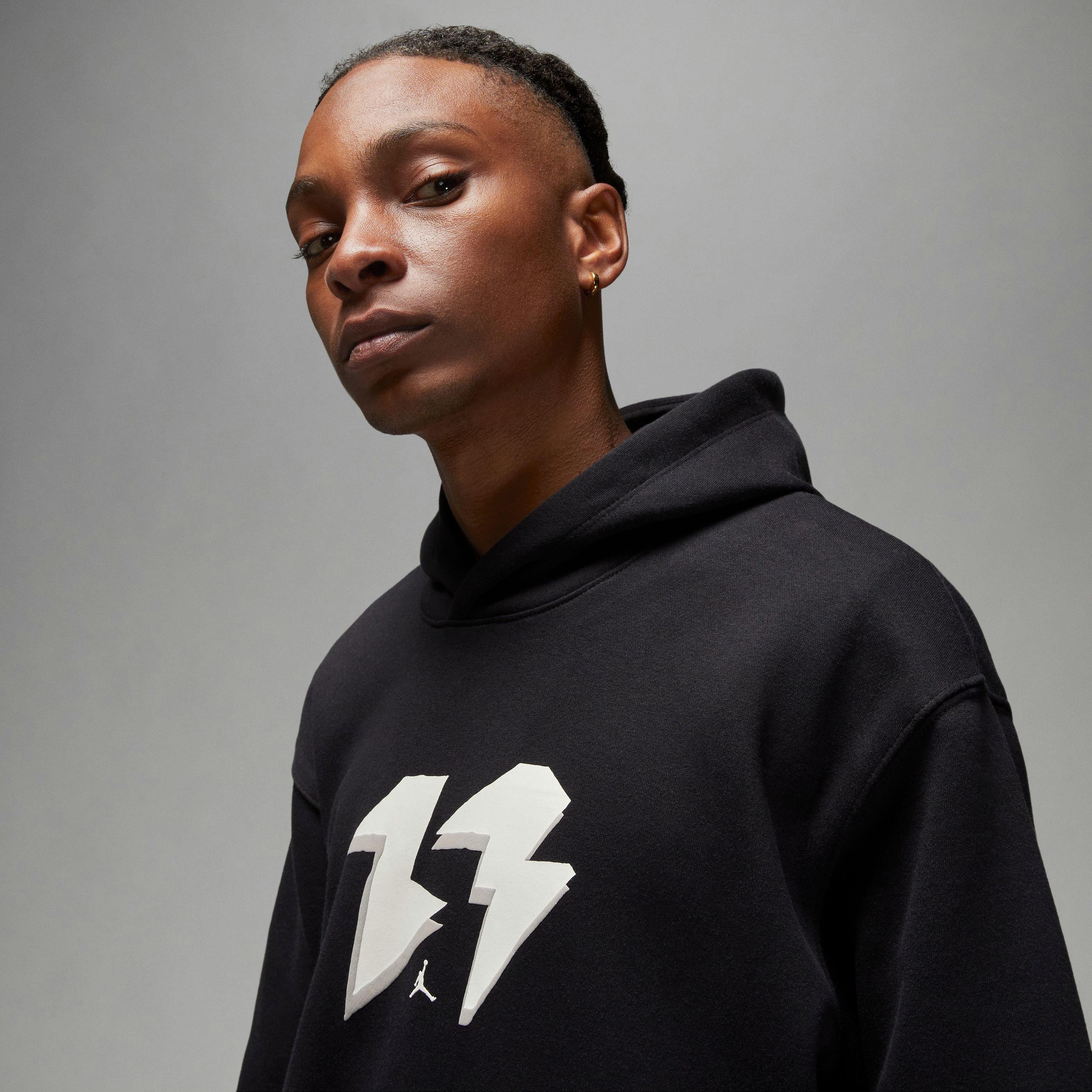 Jordan Men's Flight MVP Pullover Hoodie-Black/Tan - BLACK/TAN Thumbnail View 10