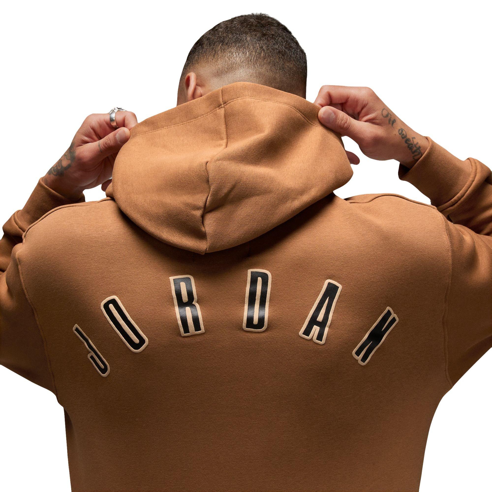 Jordan Men's Flight MVP Fleece Pullover Hoodie-Tan - TAN Thumbnail View 4