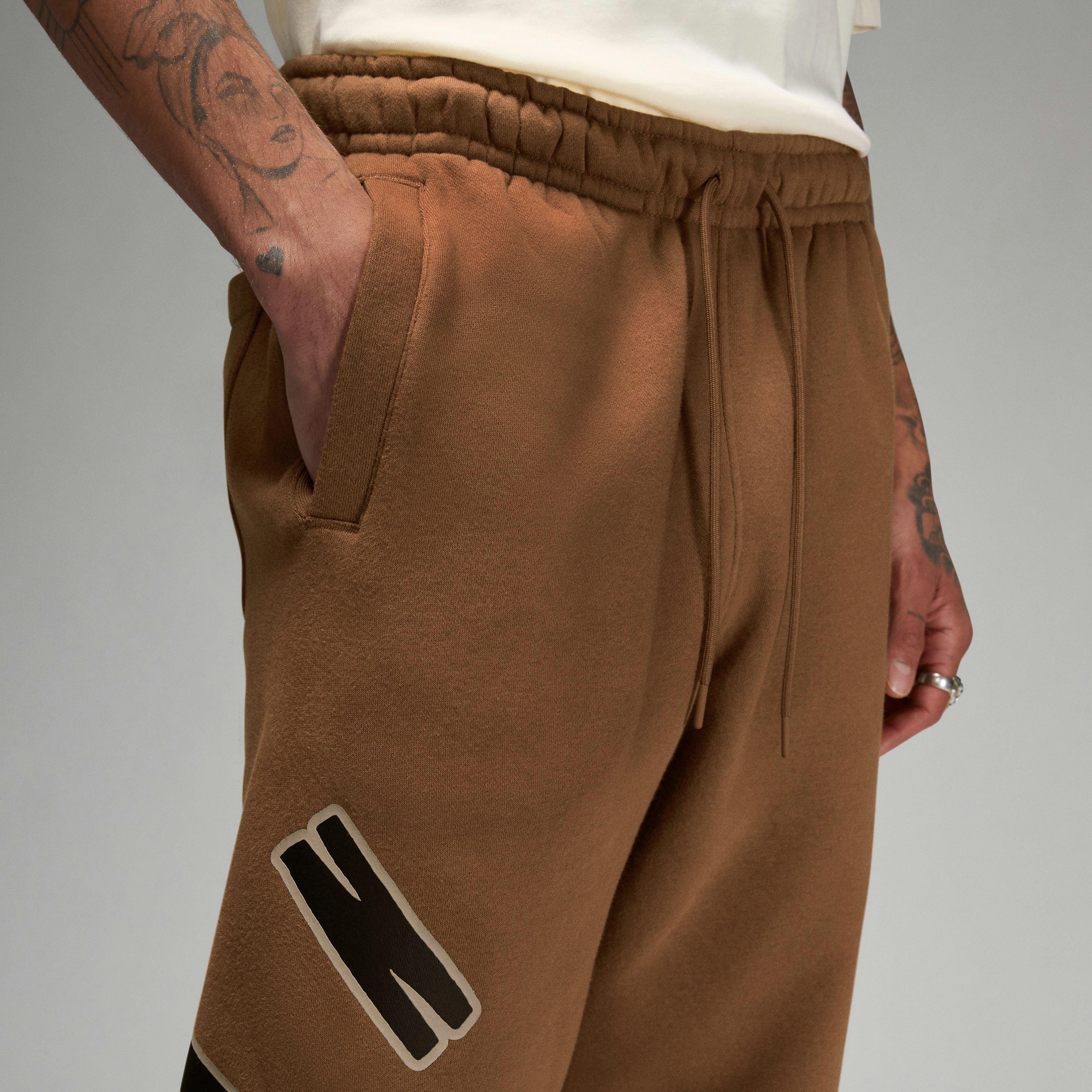 Jordan Flight MVP Fleece Pants-Tan - TAN Thumbnail View 8