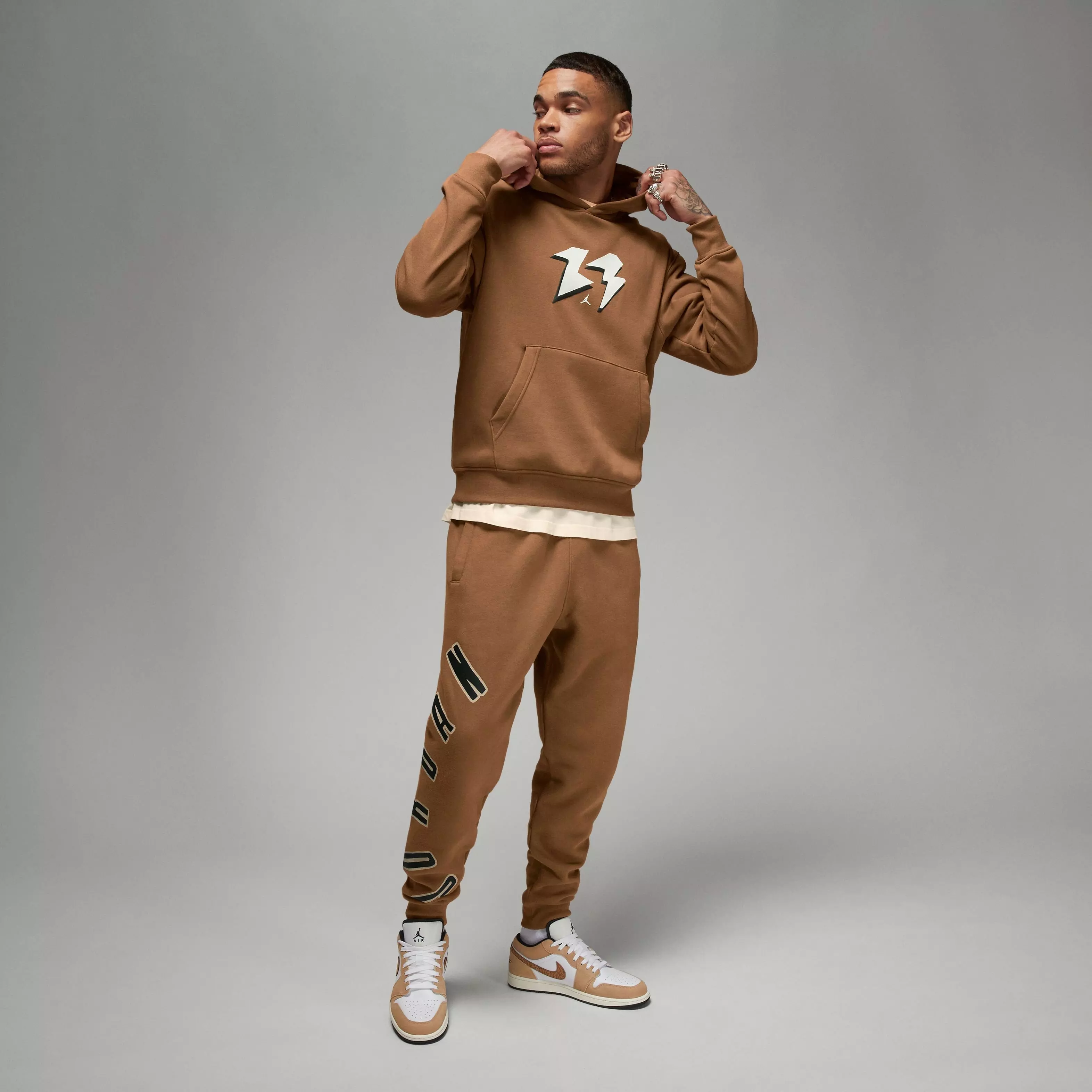 Jordan Flight MVP Fleece Pants-Tan - TAN