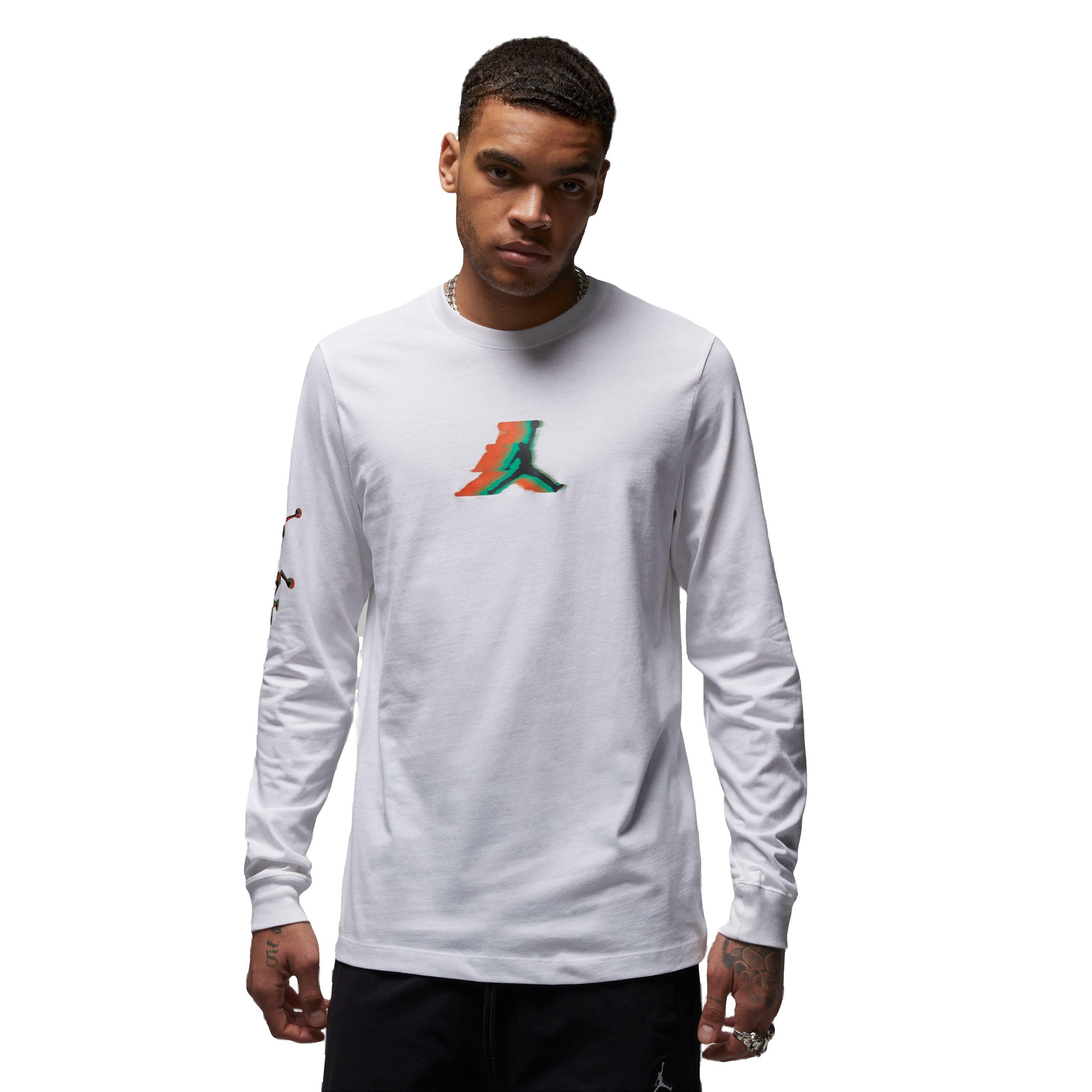 Jordan Men's Brand Long-Sleeve Crewneck Tee - WHITE/BLACK Thumbnail View 1