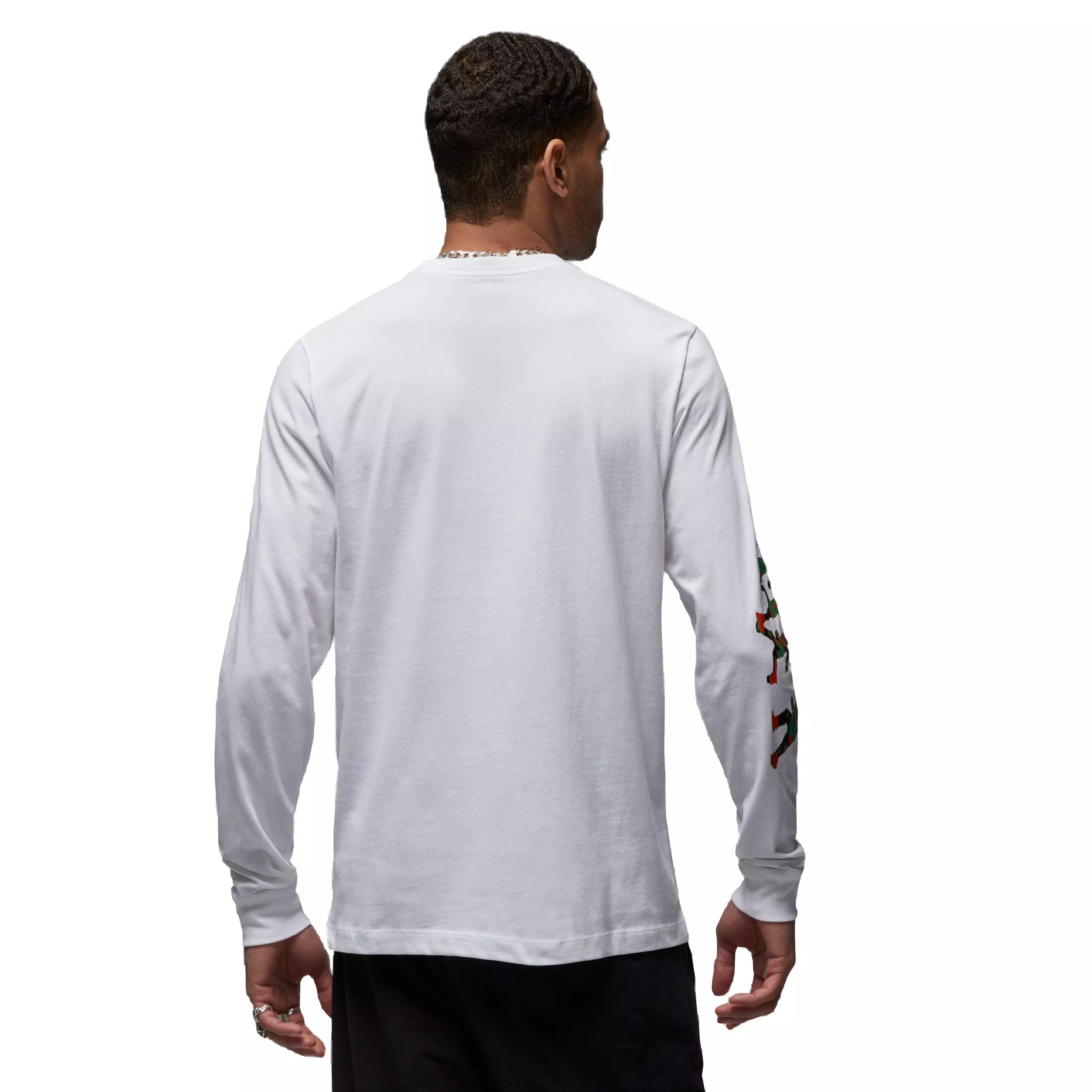 Jordan Men's Brand Long-Sleeve Crewneck Tee - WHITE/BLACK