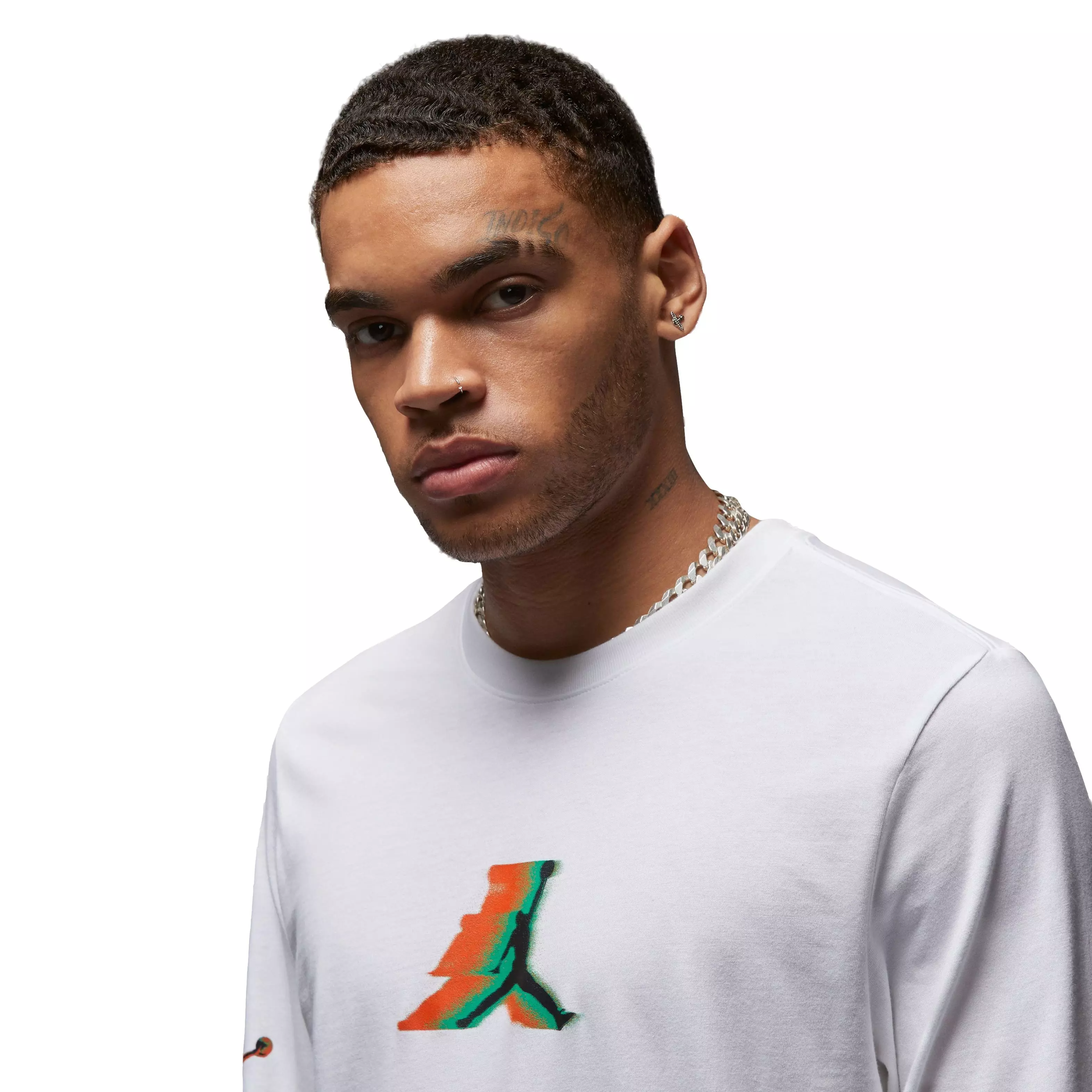 Jordan Men's Brand Long-Sleeve Crewneck Tee - WHITE/BLACK