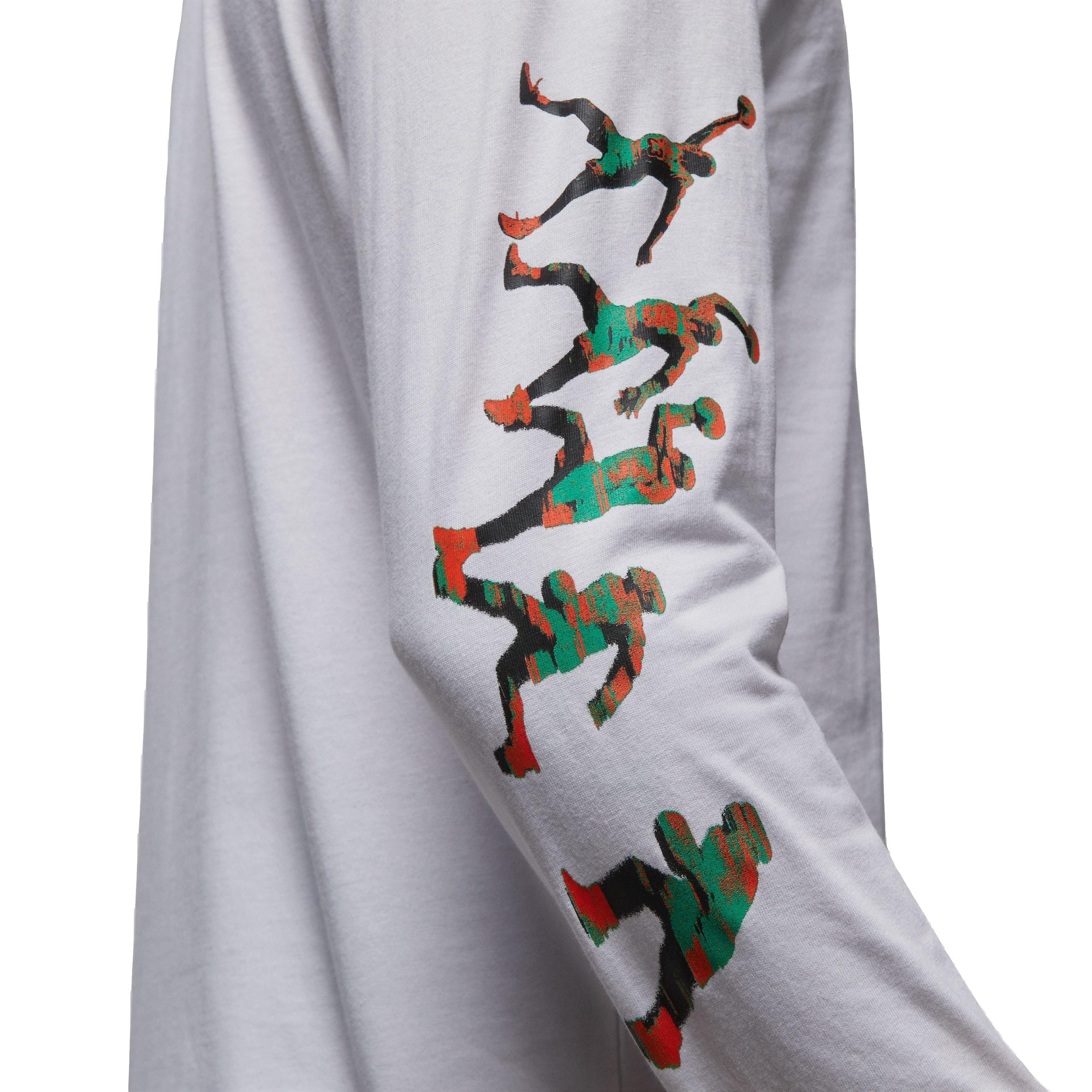 Jordan Men's Brand Long-Sleeve Crewneck Tee - WHITE/BLACK Thumbnail View 5