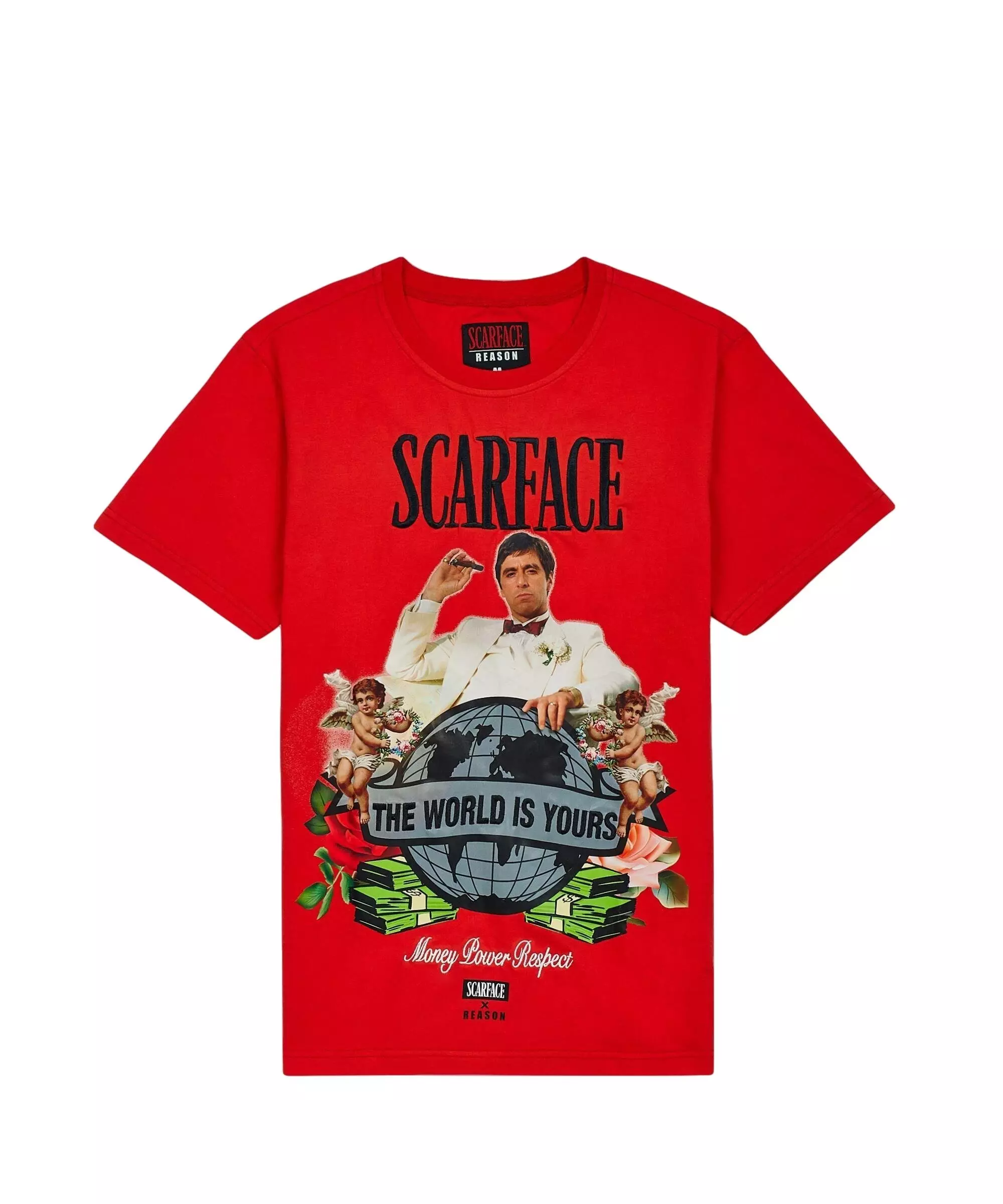 Reason Men's Scarface World Is Yours Embroidered Tee - RED