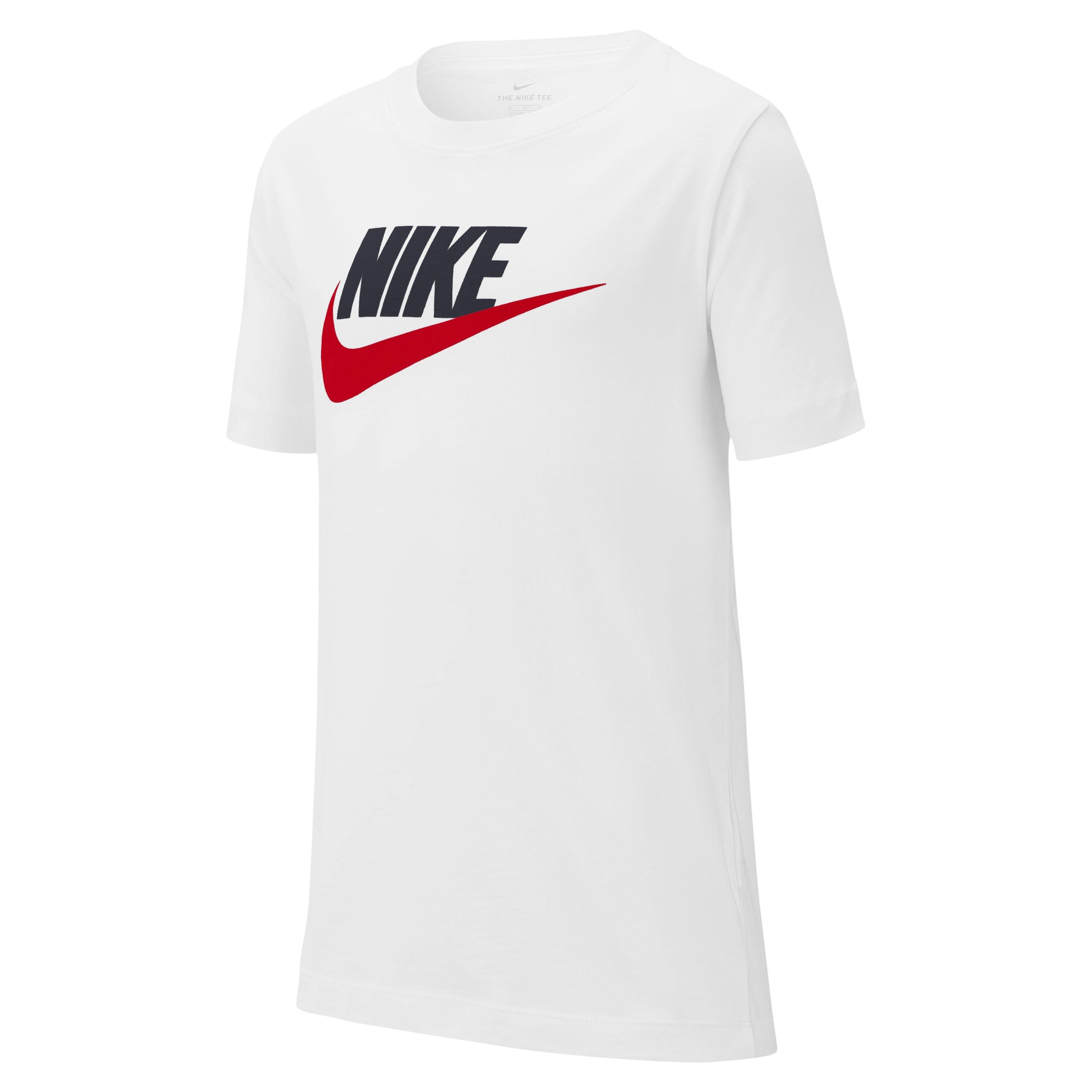 Nike Big Boys' Sportswear Futura Icon Tee-White/Navy/Red - WHITE/NAVY/RED Thumbnail View 5