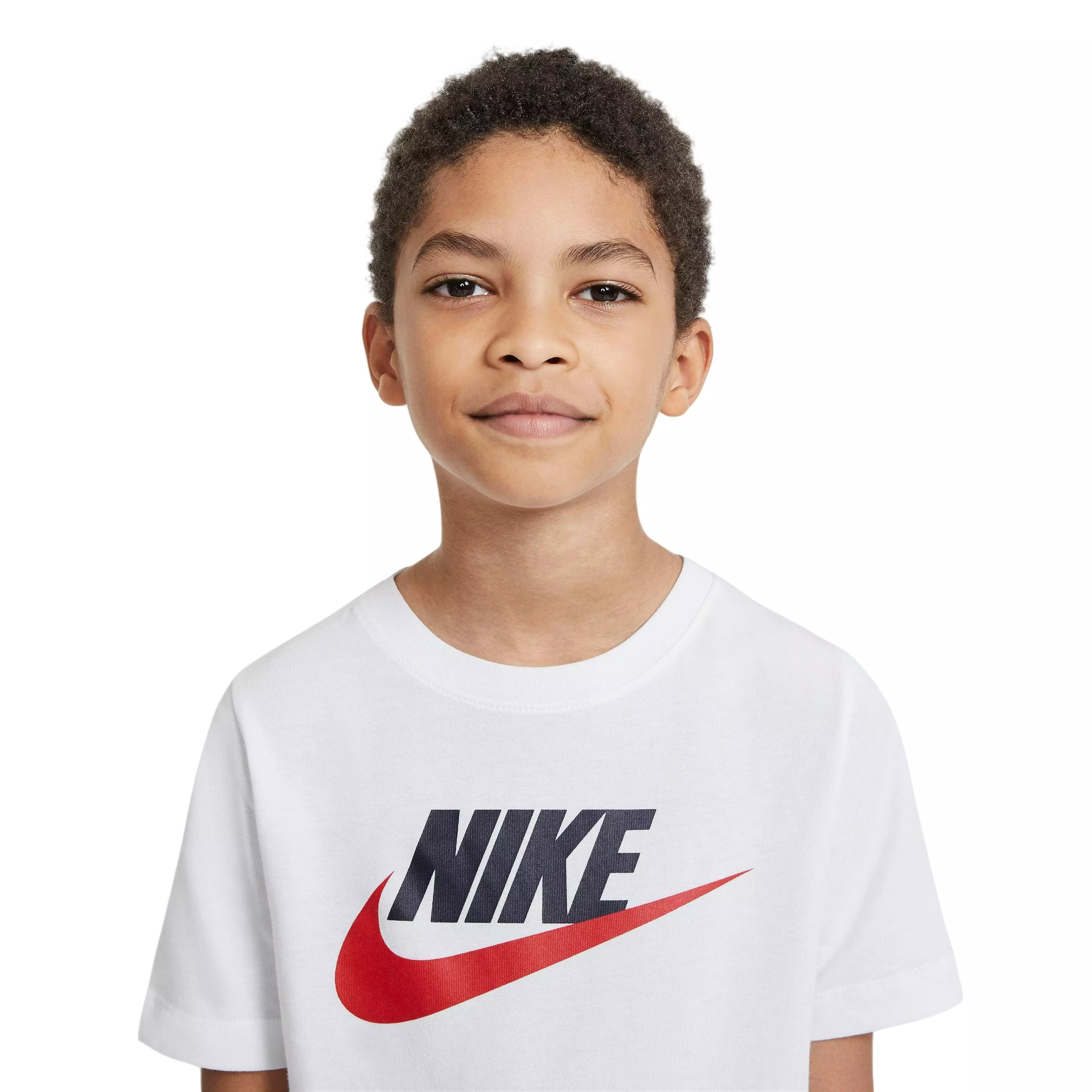 Nike Big Boys' Sportswear Futura Icon Tee-White/Navy/Red - WHITE/NAVY/RED