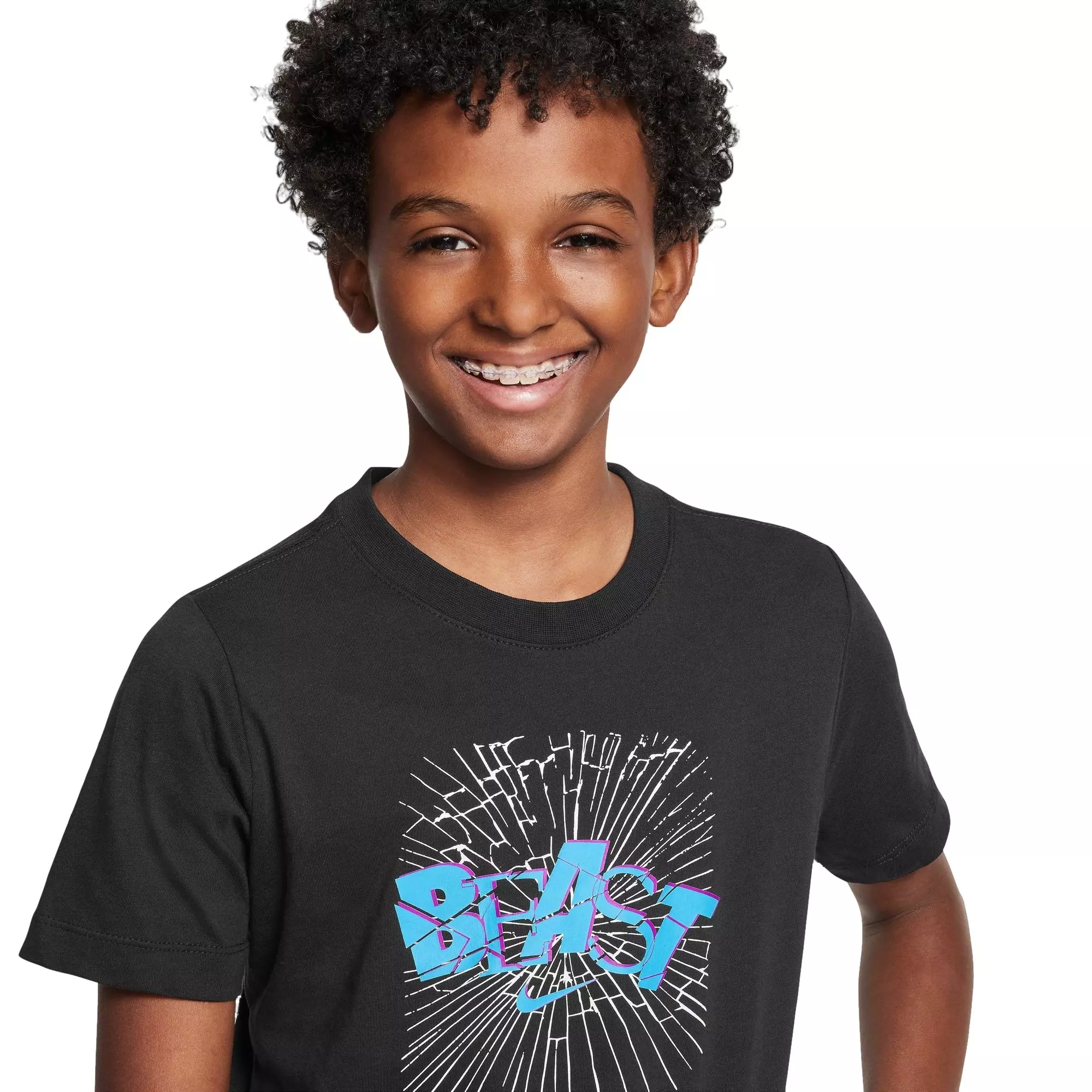 Nike Big Boys' Sportswear Beast Tee - BLACK/BLUE