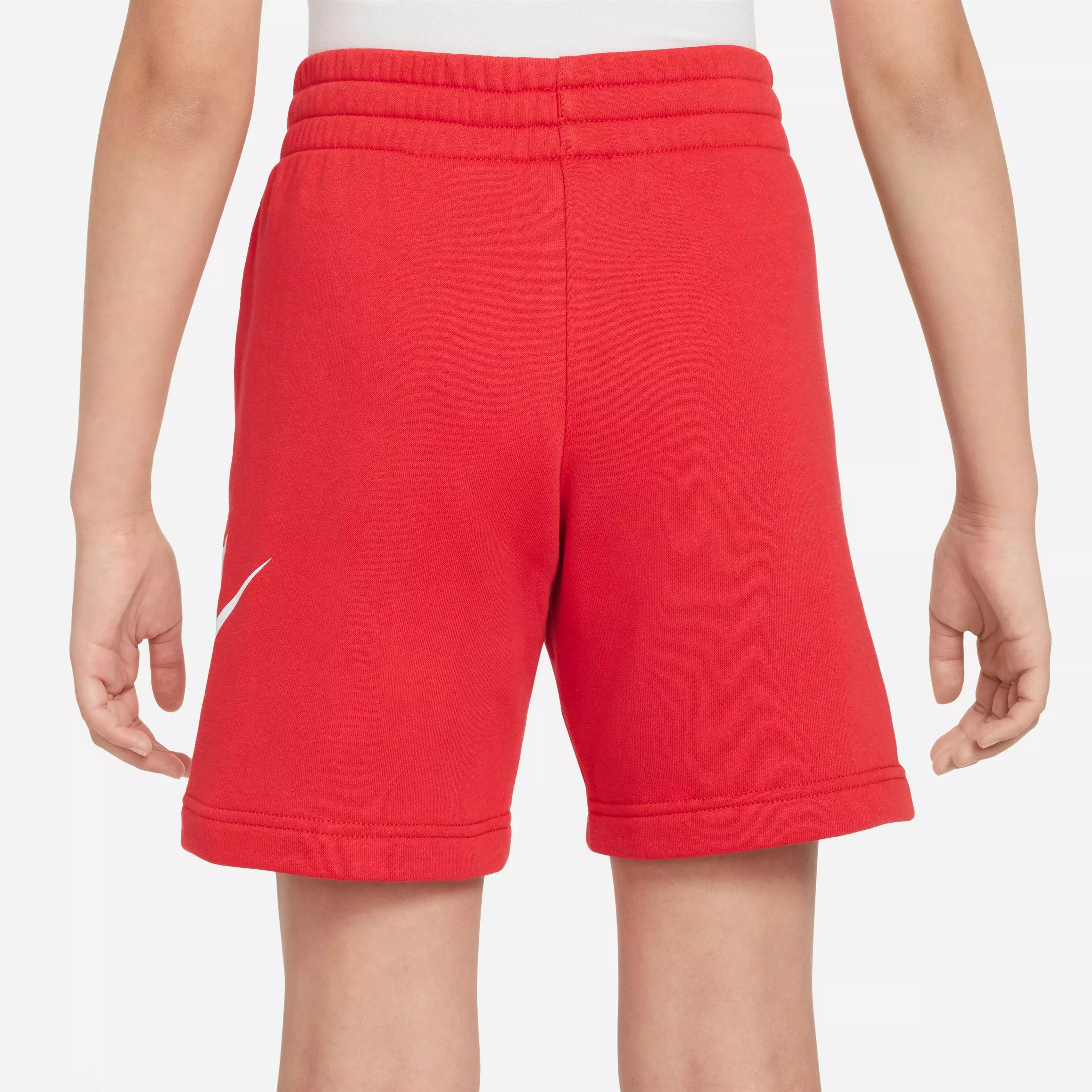 Nike Big Boys' Sportswear Club French Terry Shorts-Red/White - RED/WHITE