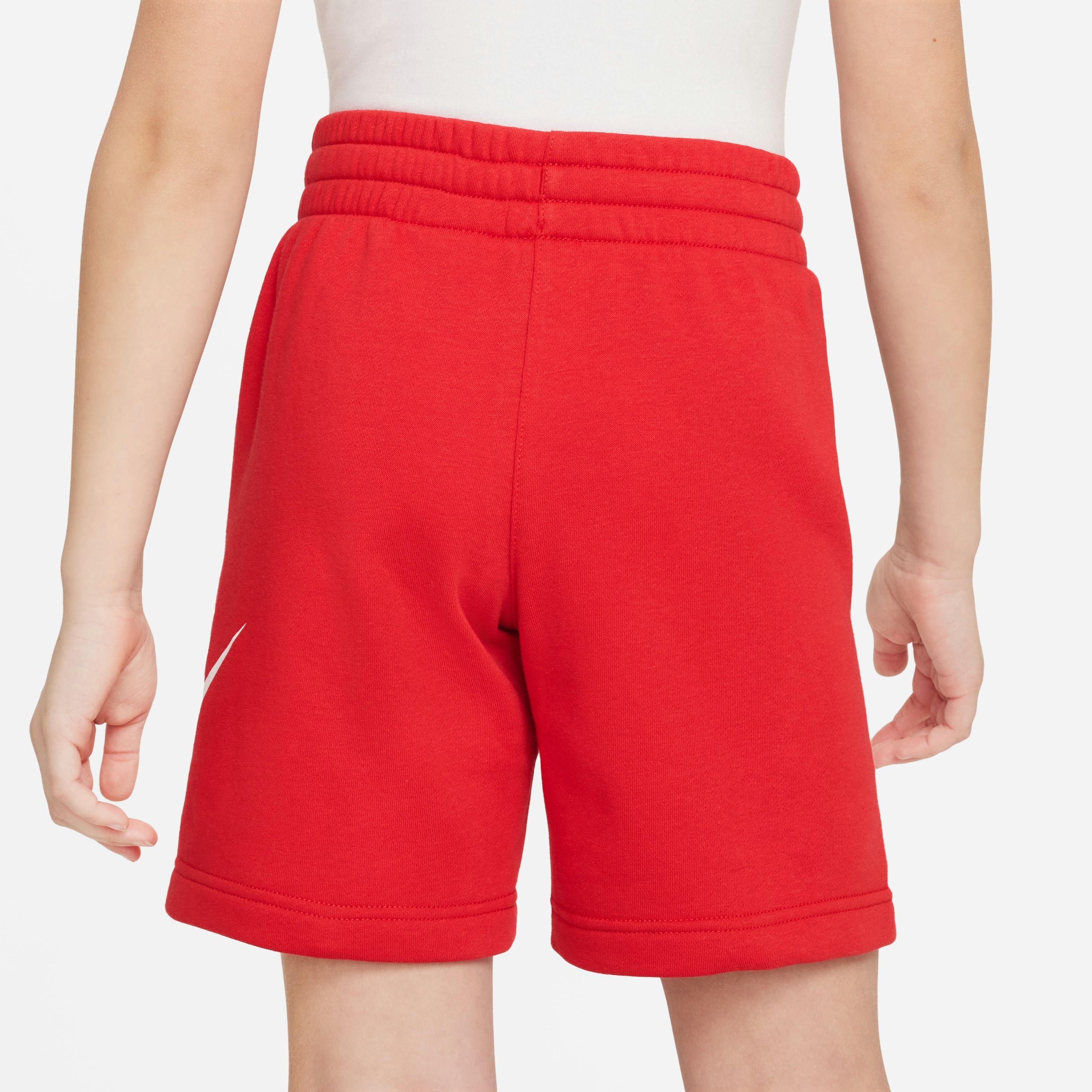Nike Sportswear Club French Terry Big Boys' Red/White Shorts