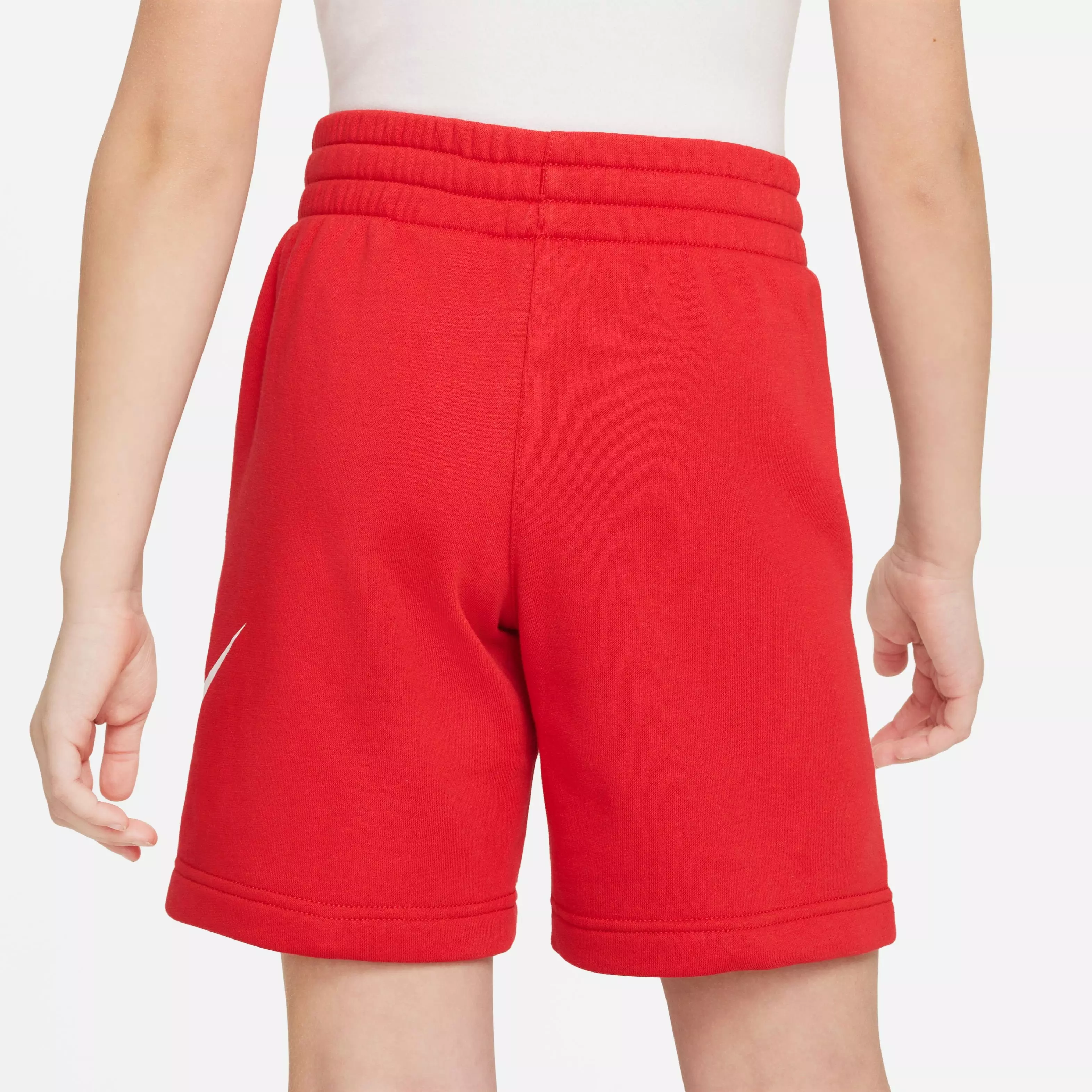 Nike Big Boys' Sportswear Club French Terry Shorts-Red/White - RED/WHITE