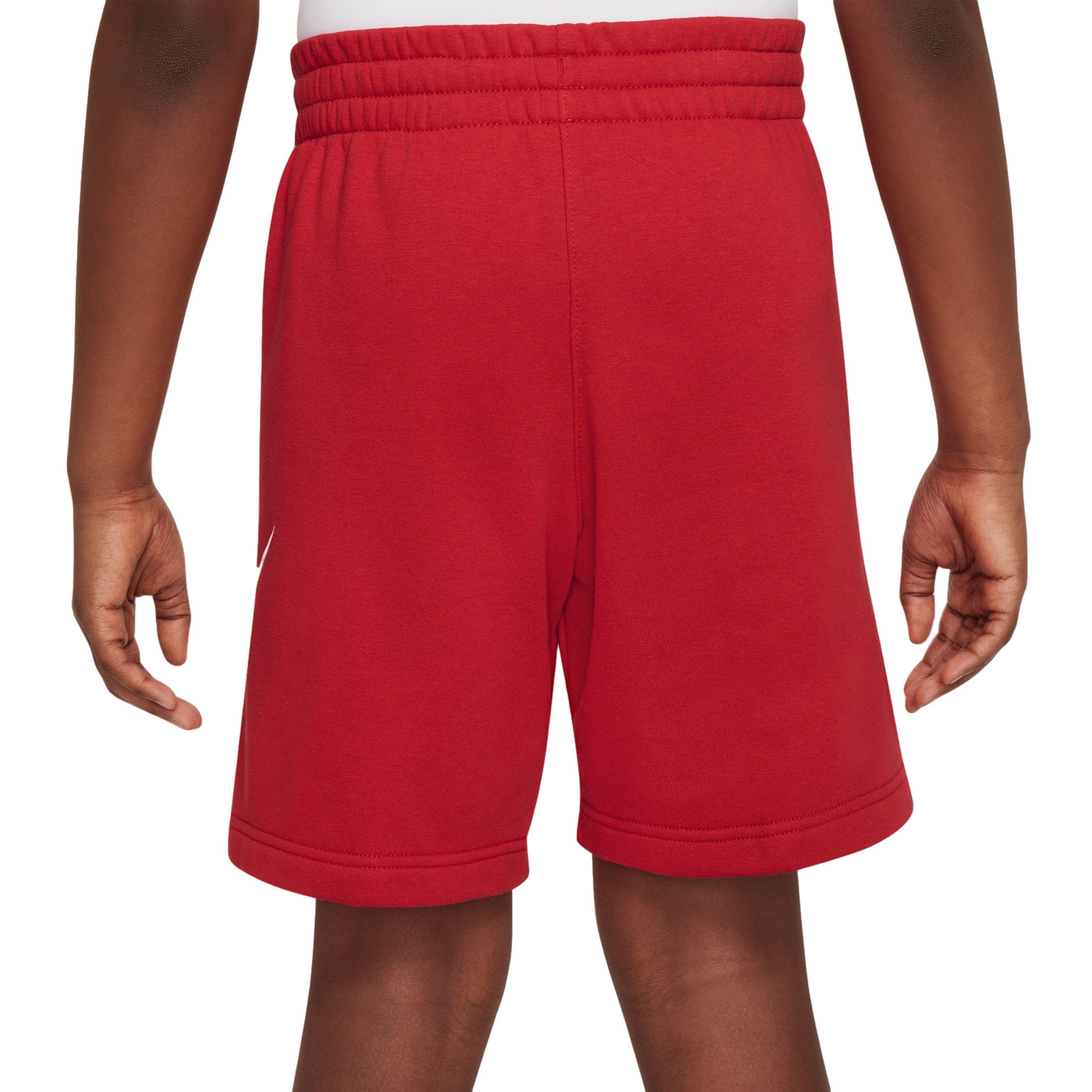 Nike Sportswear Club French Terry Big Boys' Red/White Shorts